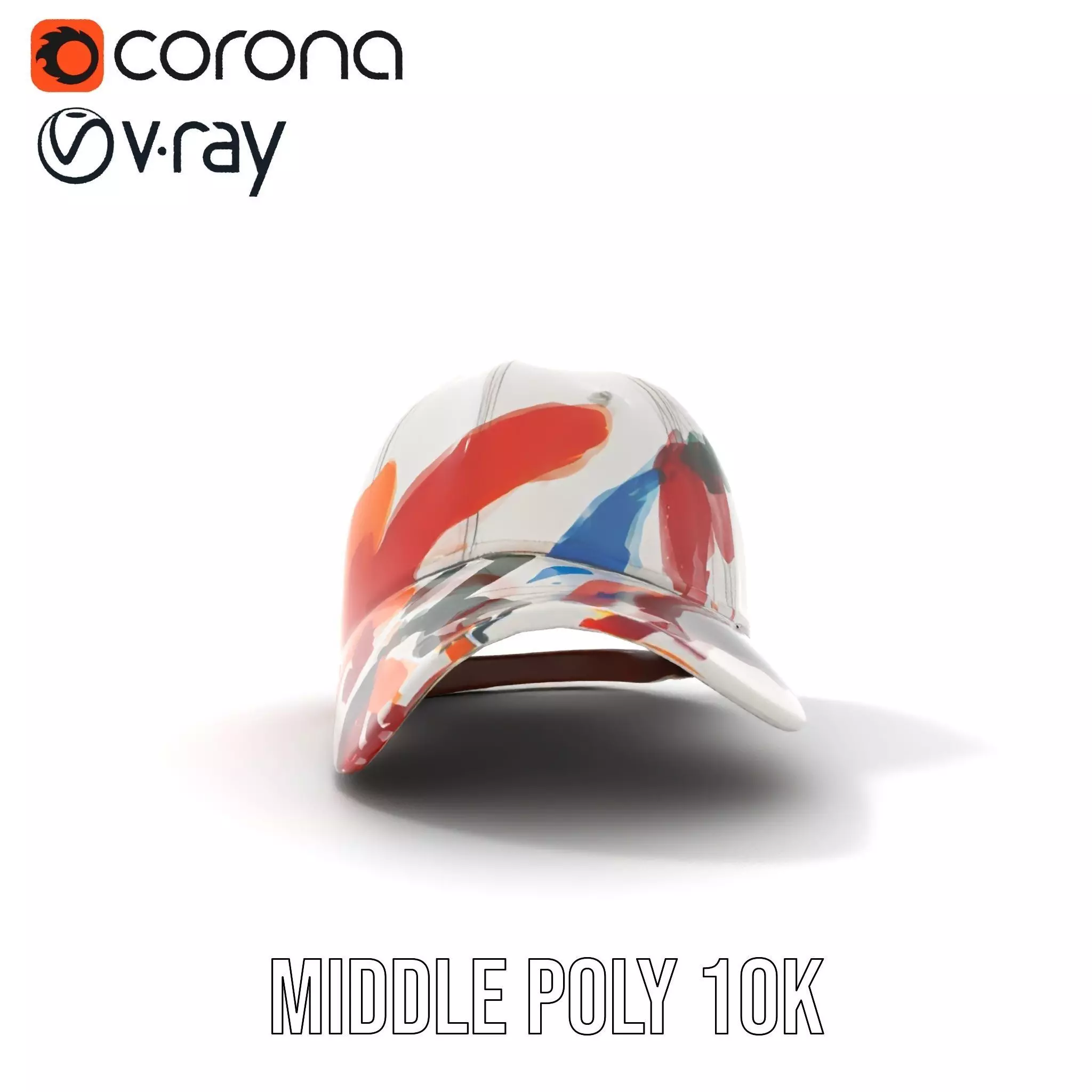 Color Splash Cap model pack Low-poly 3D model_16