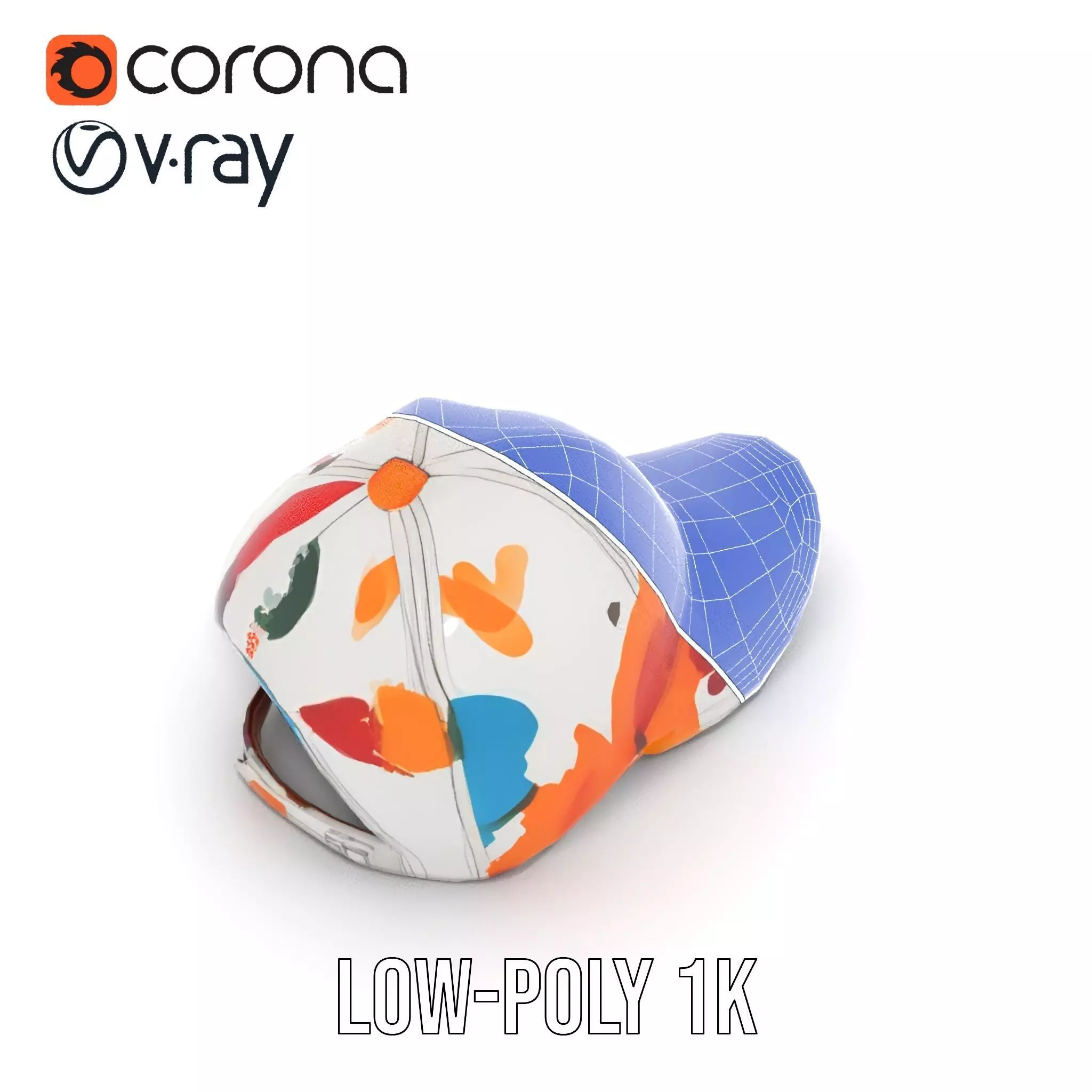 Color Splash Cap model pack Low-poly 3D model_25