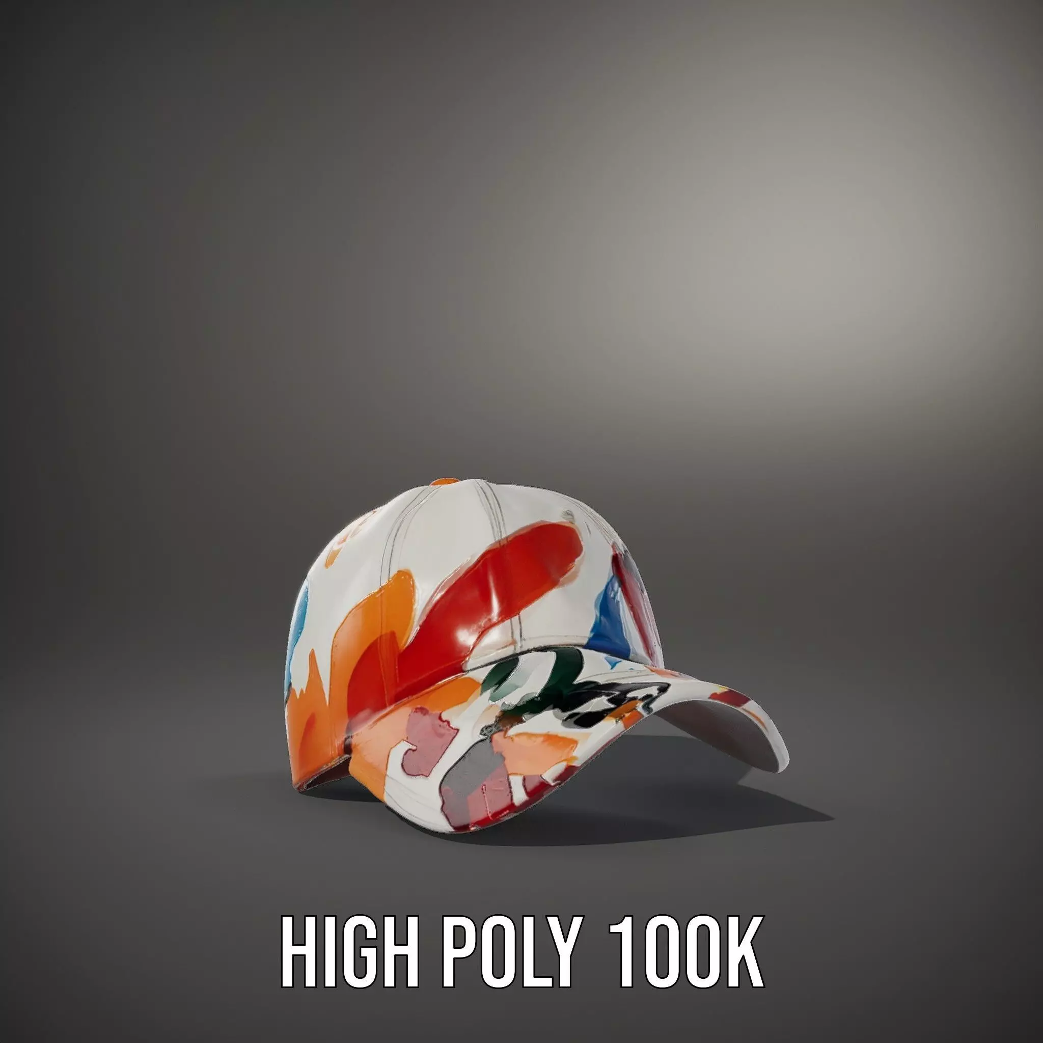Color Splash Cap model pack Low-poly 3D model_10
