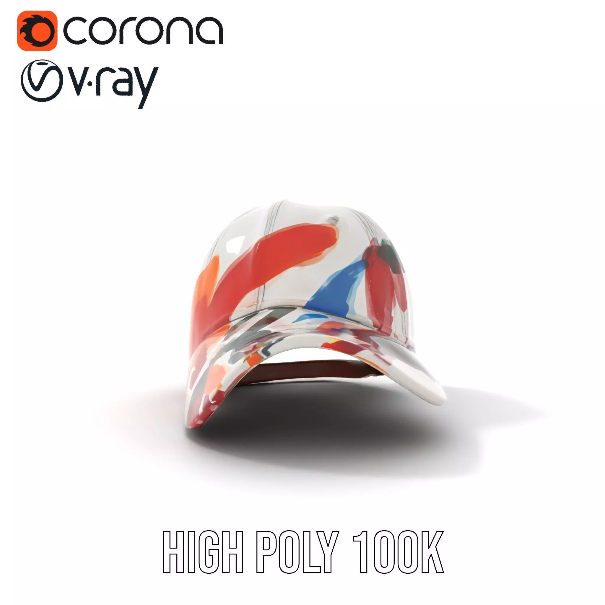 Color Splash Cap model pack Low-poly 3D model_20