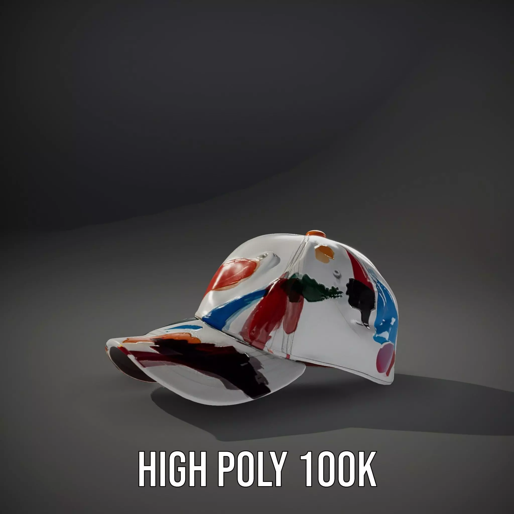 Color Splash Cap model pack Low-poly 3D model_8