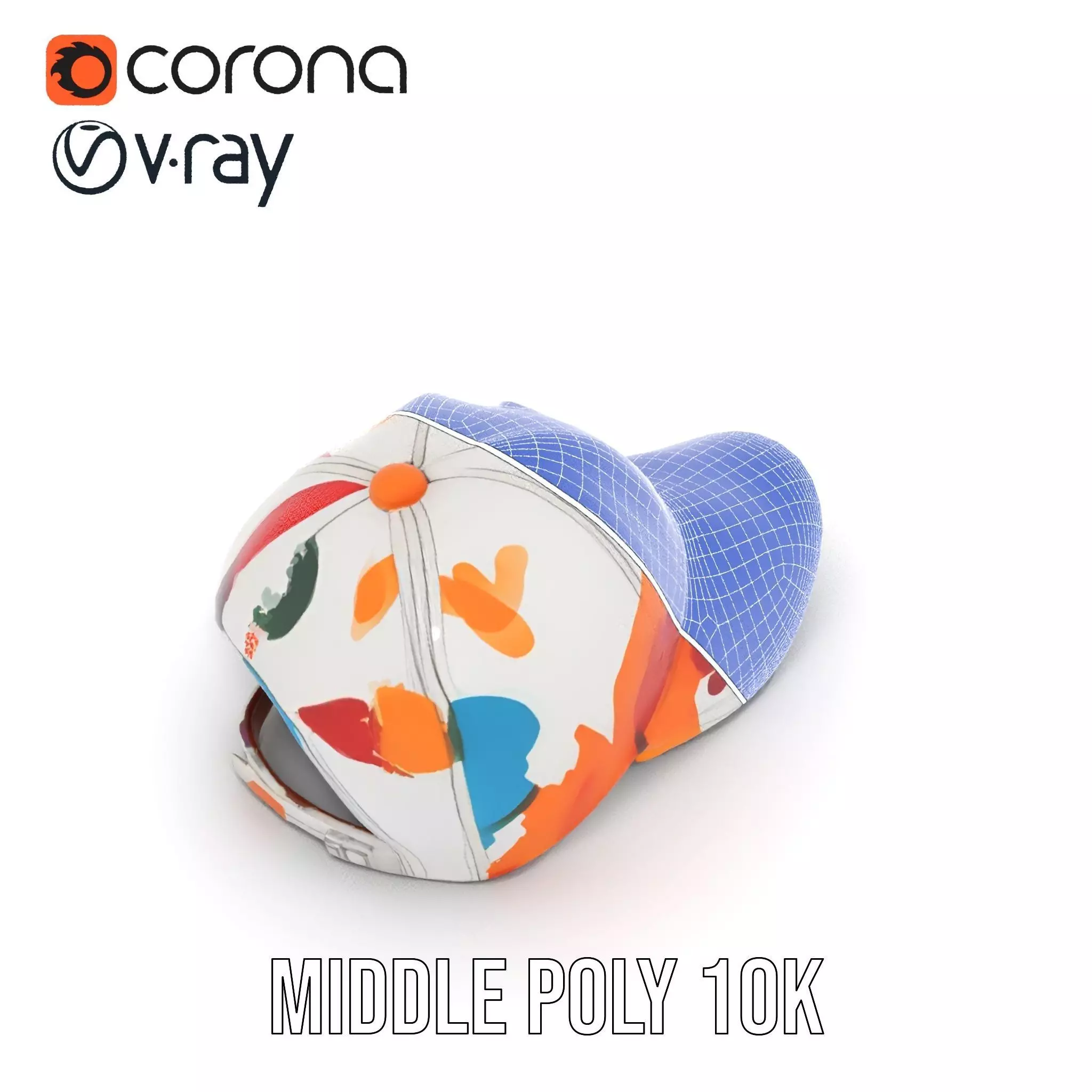 Color Splash Cap model pack Low-poly 3D model_6