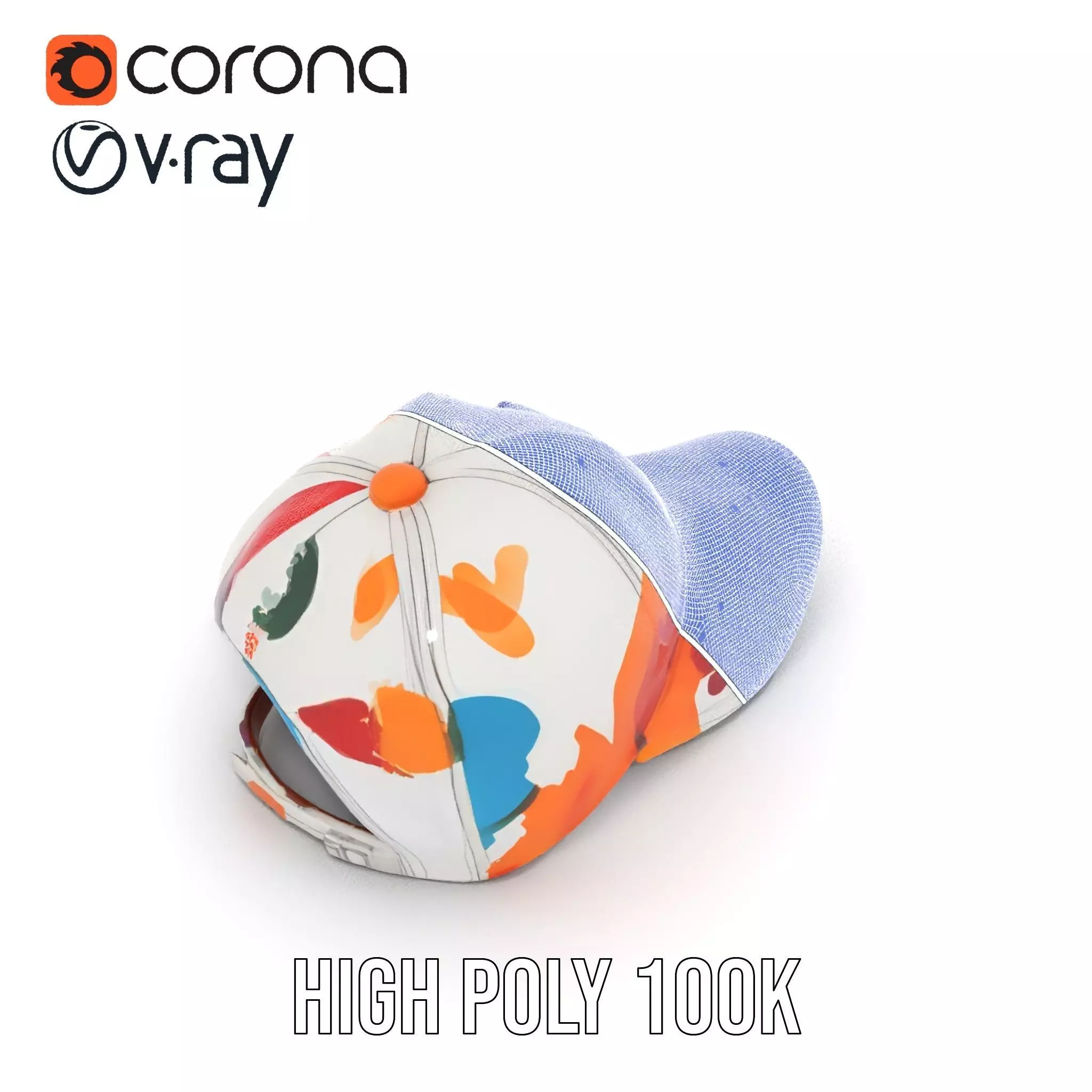 Color Splash Cap model pack Low-poly 3D model_26