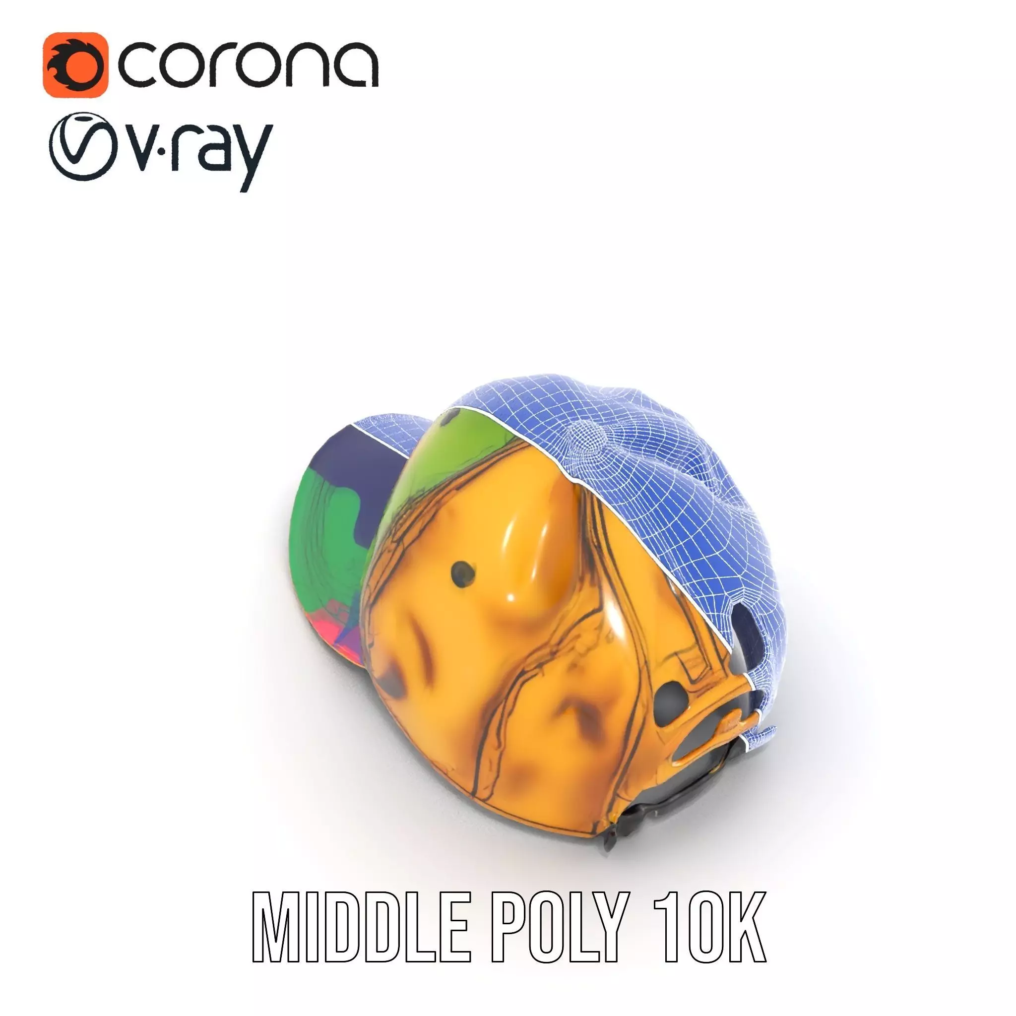 Iridescent Metallic Cap model pack Low-poly 3D model_27