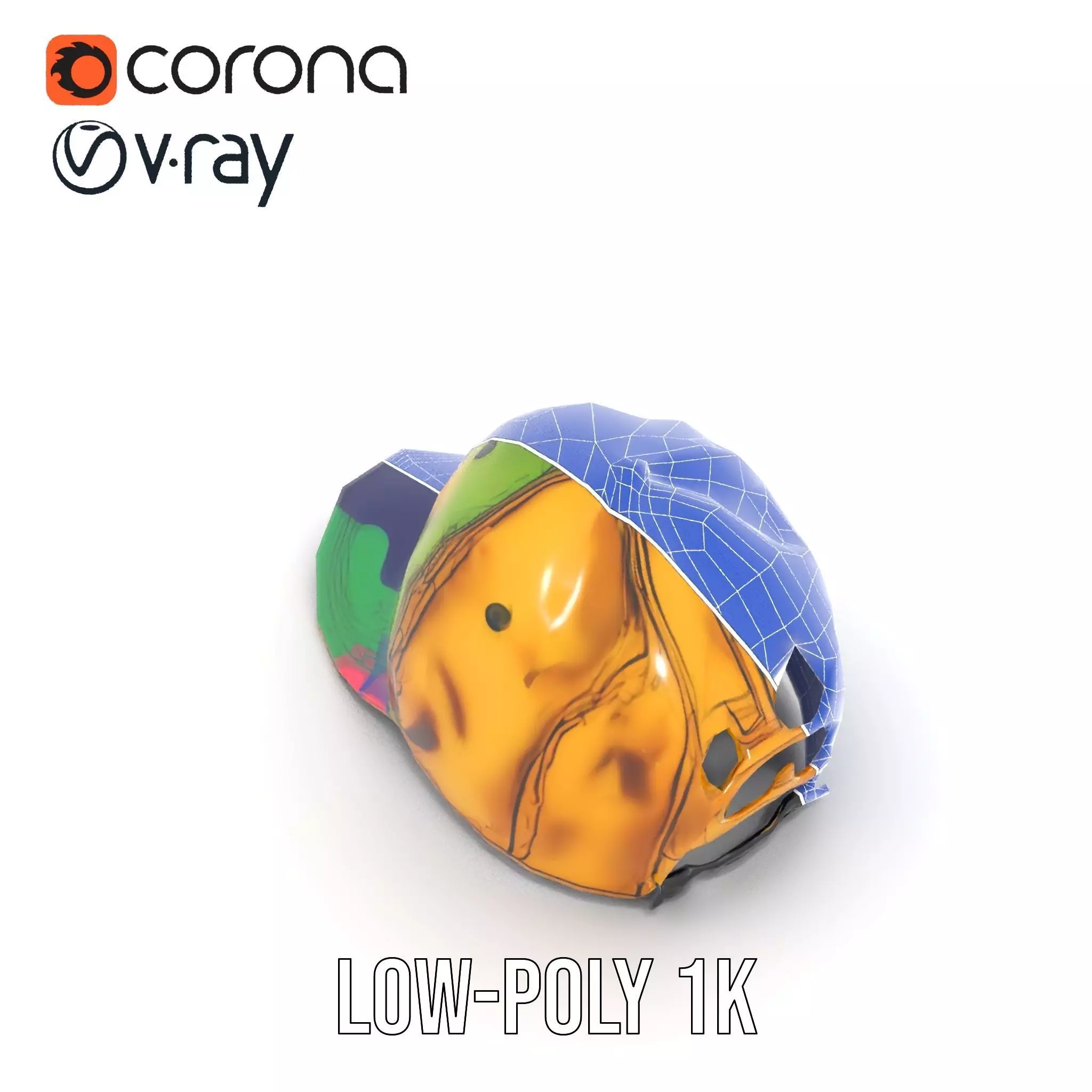 Iridescent Metallic Cap model pack Low-poly 3D model_28