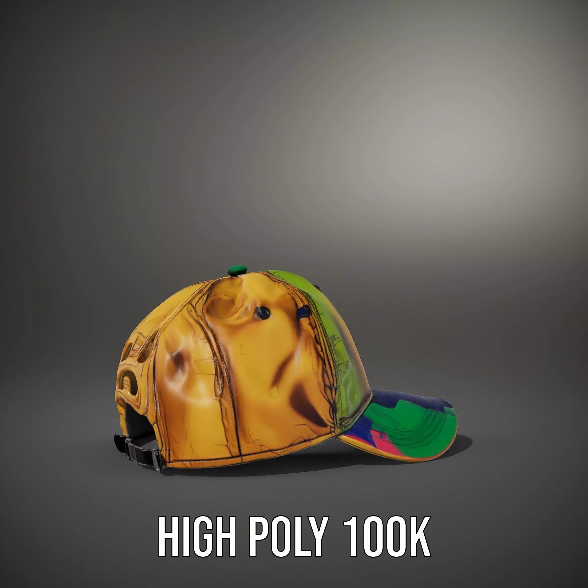 Iridescent Metallic Cap model pack Low-poly 3D model_10
