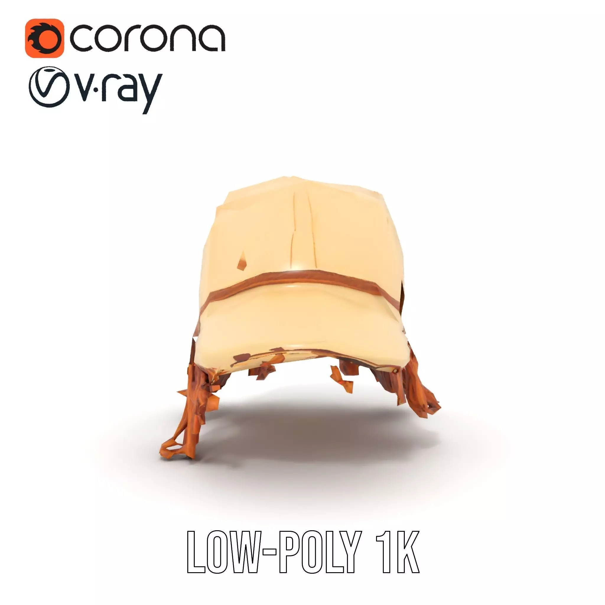 Beige Fringe Cap model pack Low-poly 3D model_12