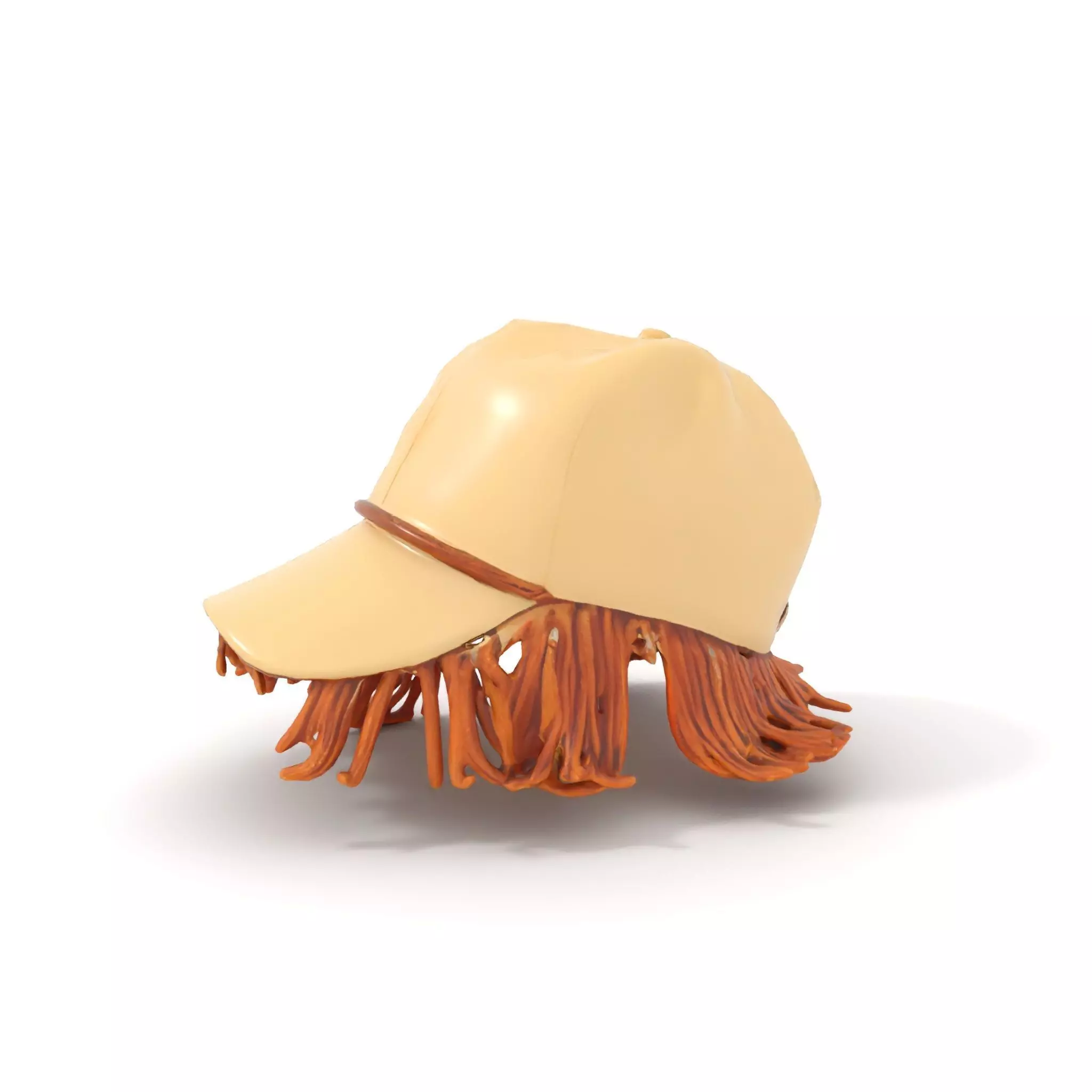 Beige Fringe Cap model pack Low-poly 3D model_5