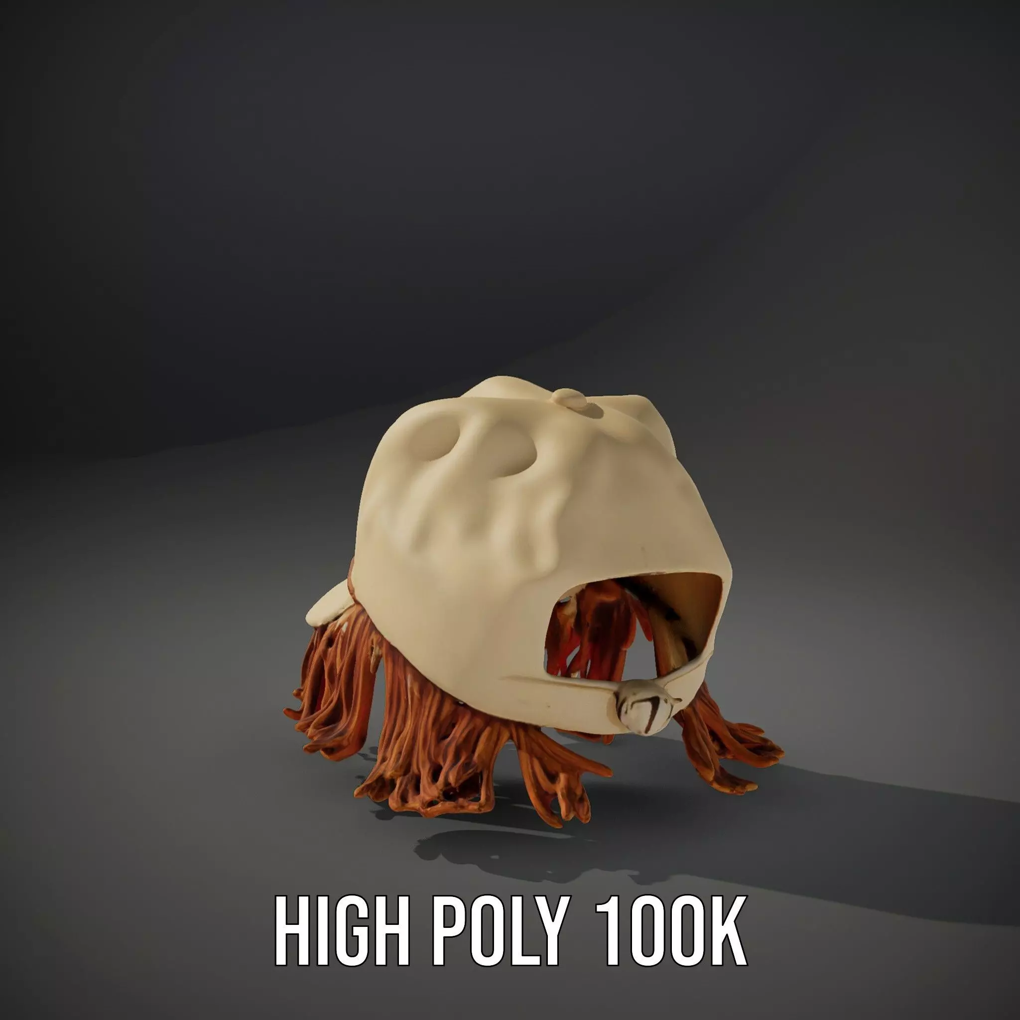 Beige Fringe Cap model pack Low-poly 3D model_10