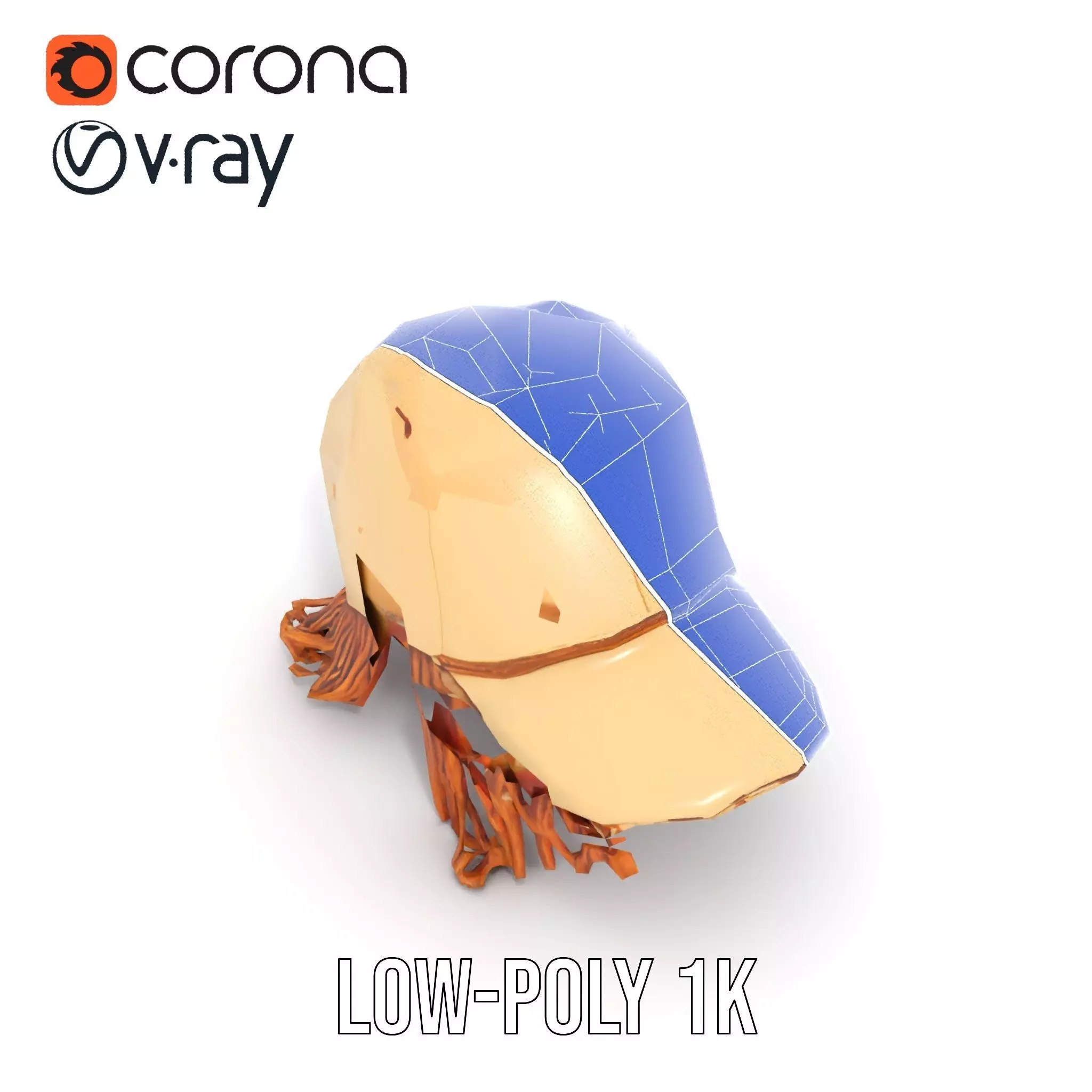 Beige Fringe Cap model pack Low-poly 3D model_25