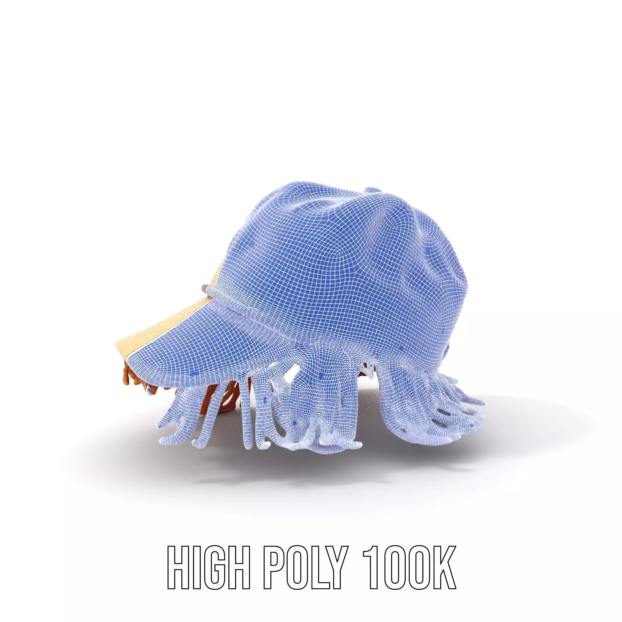 Beige Fringe Cap model pack Low-poly 3D model_4