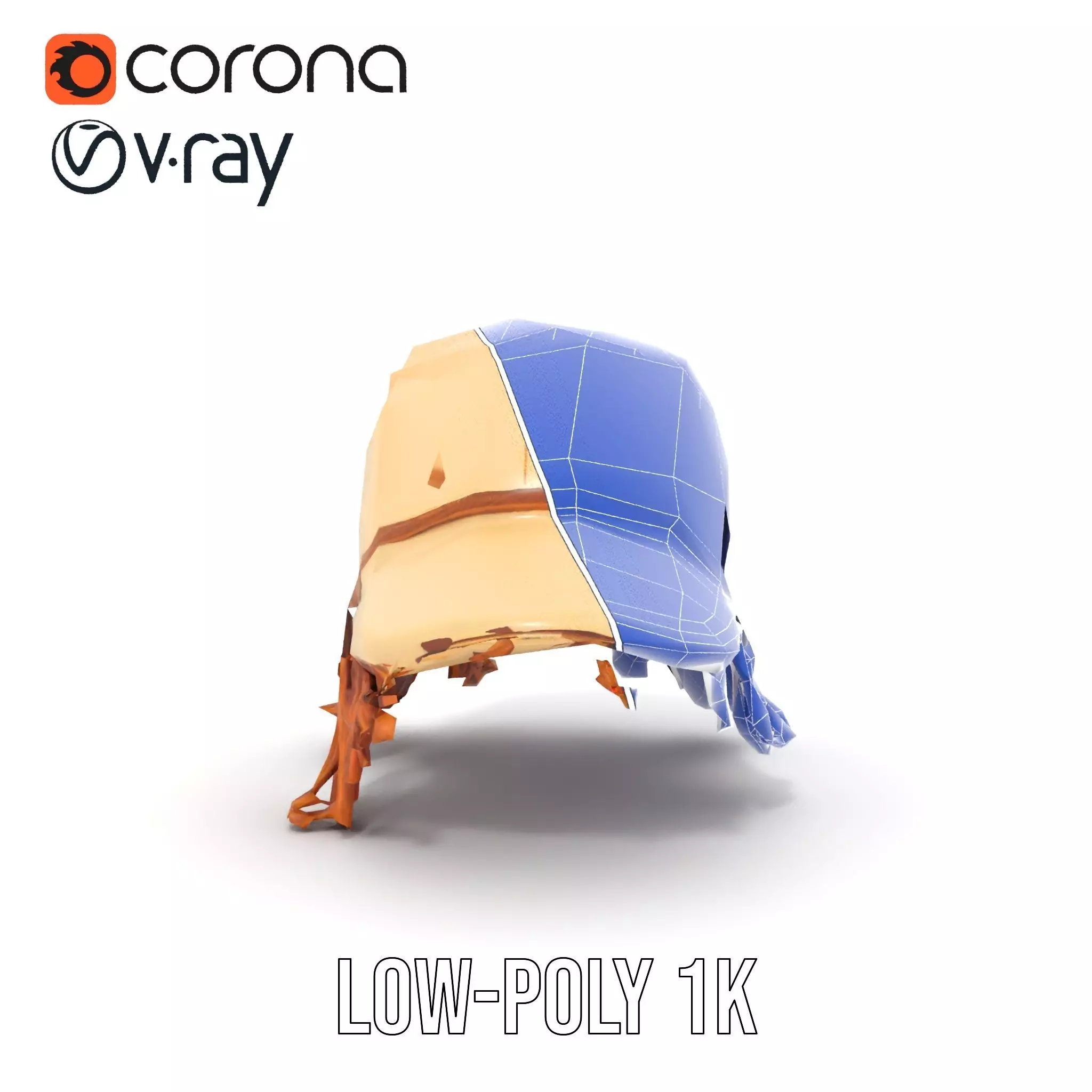 Beige Fringe Cap model pack Low-poly 3D model_17