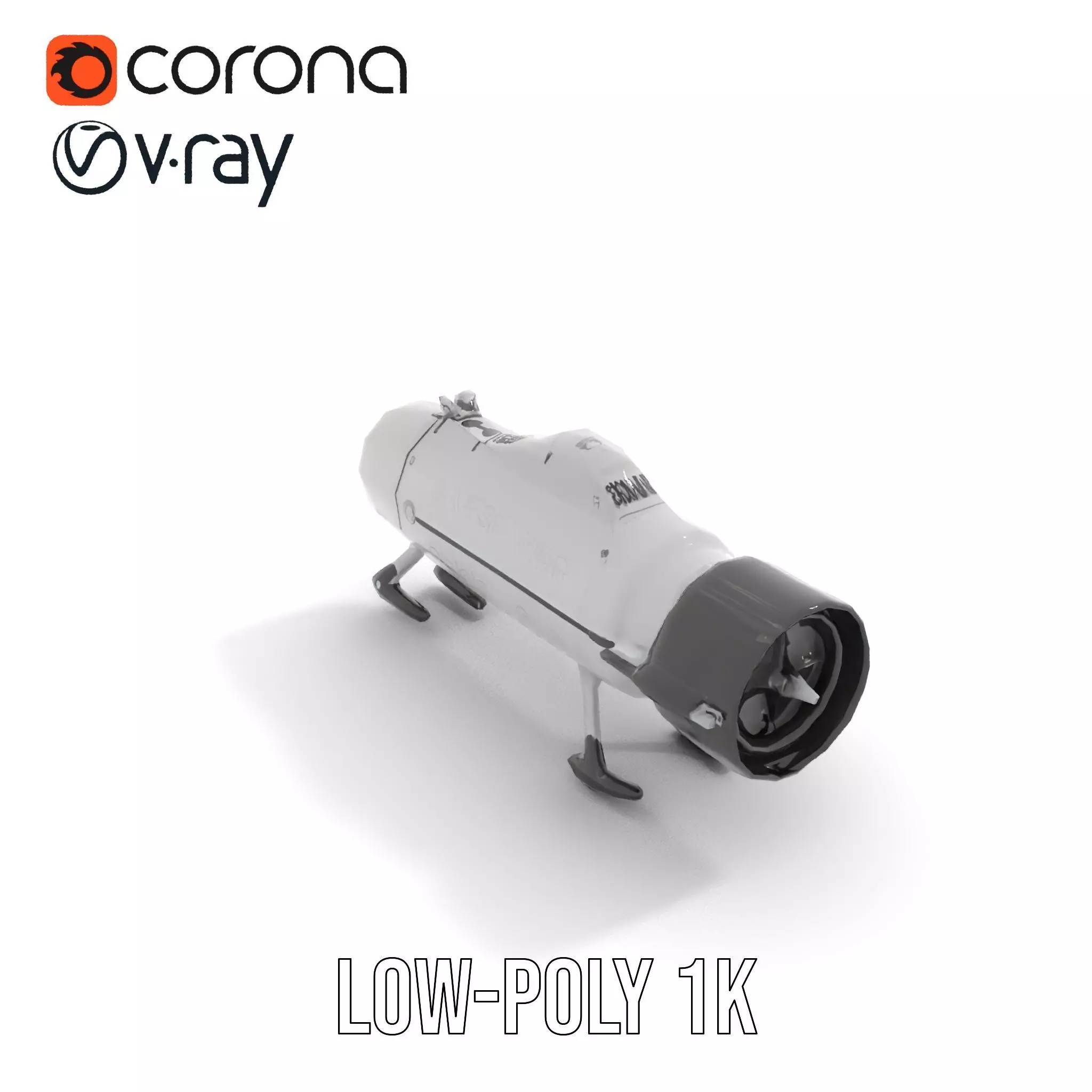 Sleek Silver Drone model pack Low-poly 3D model_7