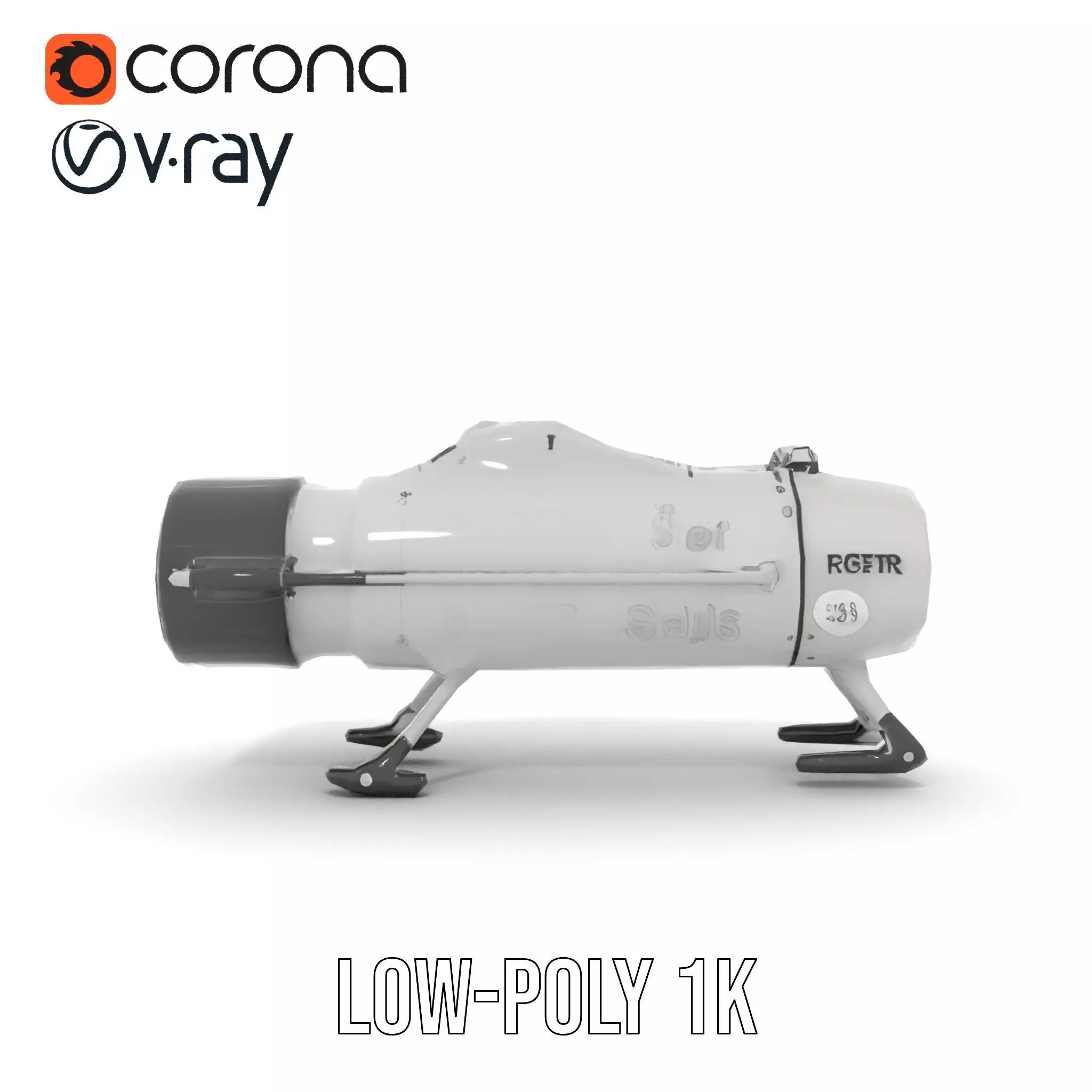 Sleek Silver Drone model pack Low-poly 3D model_28