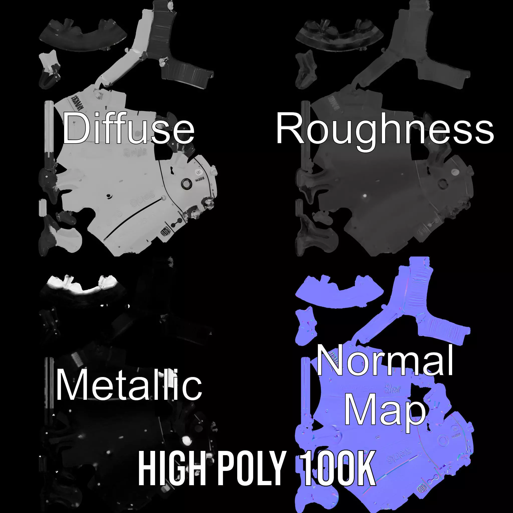 Sleek Silver Drone model pack Low-poly 3D model_3