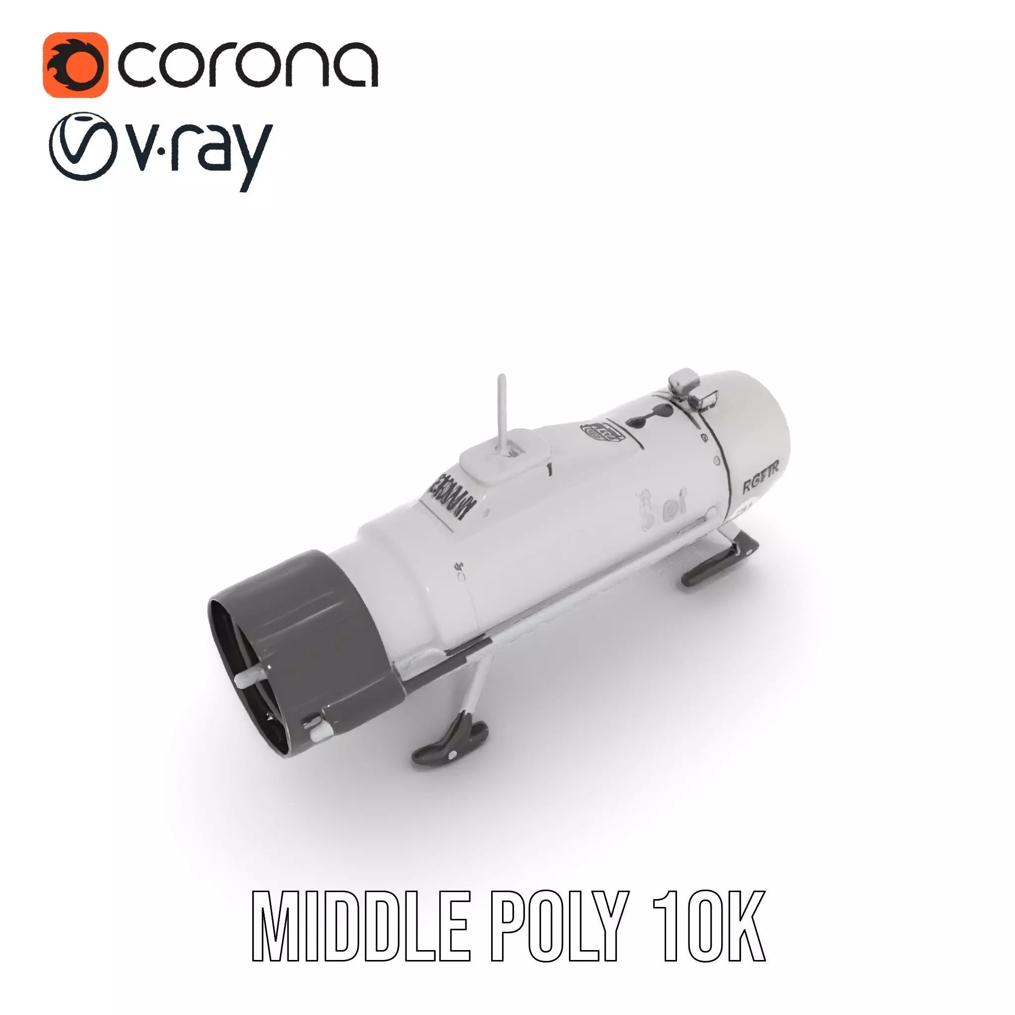 Sleek Silver Drone model pack Low-poly 3D model_11