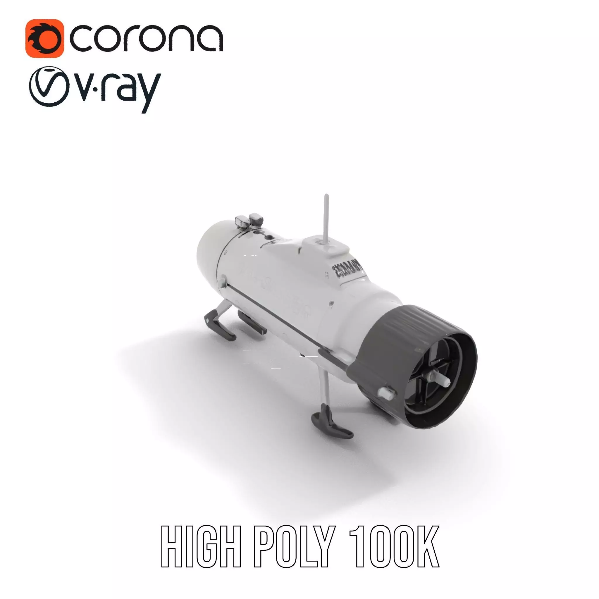 Sleek Silver Drone model pack Low-poly 3D model_24