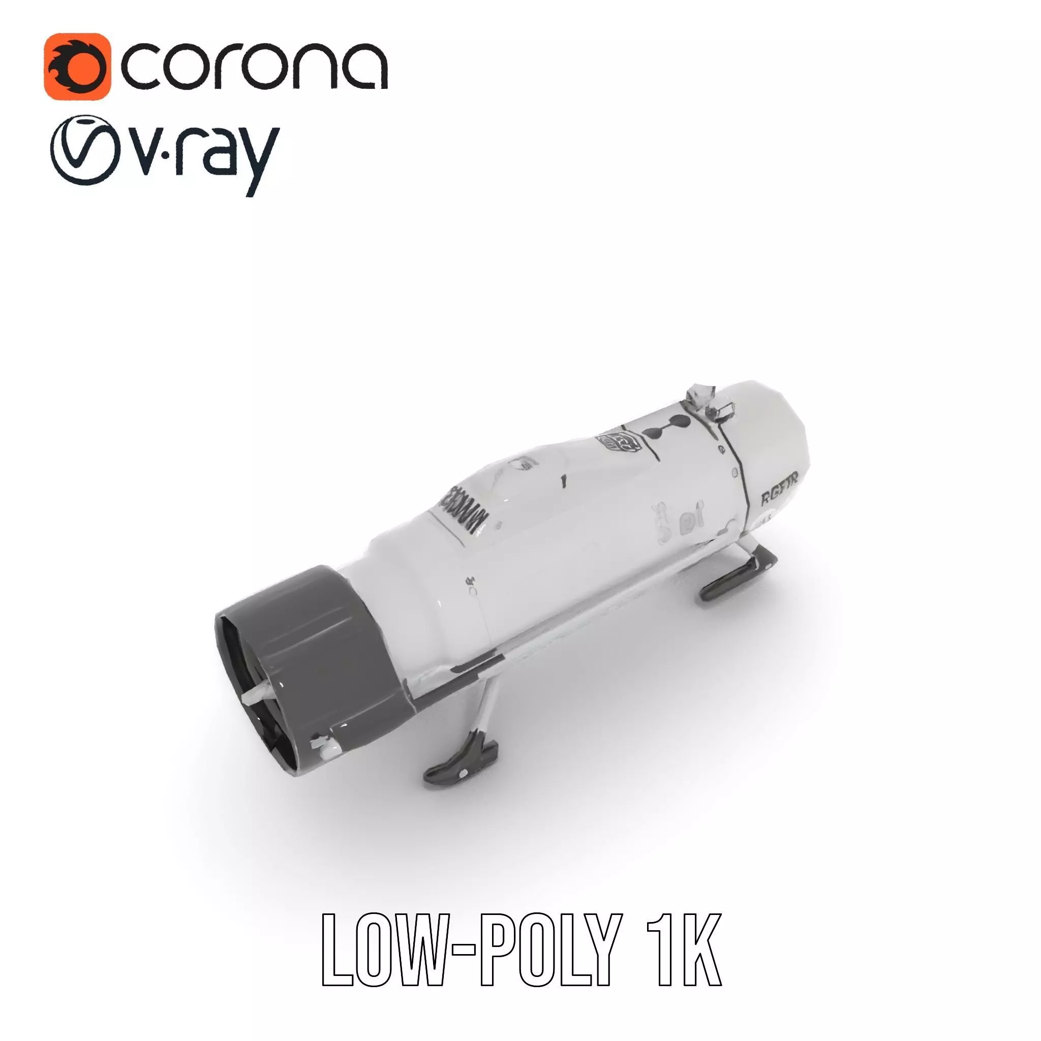 Sleek Silver Drone model pack Low-poly 3D model_12