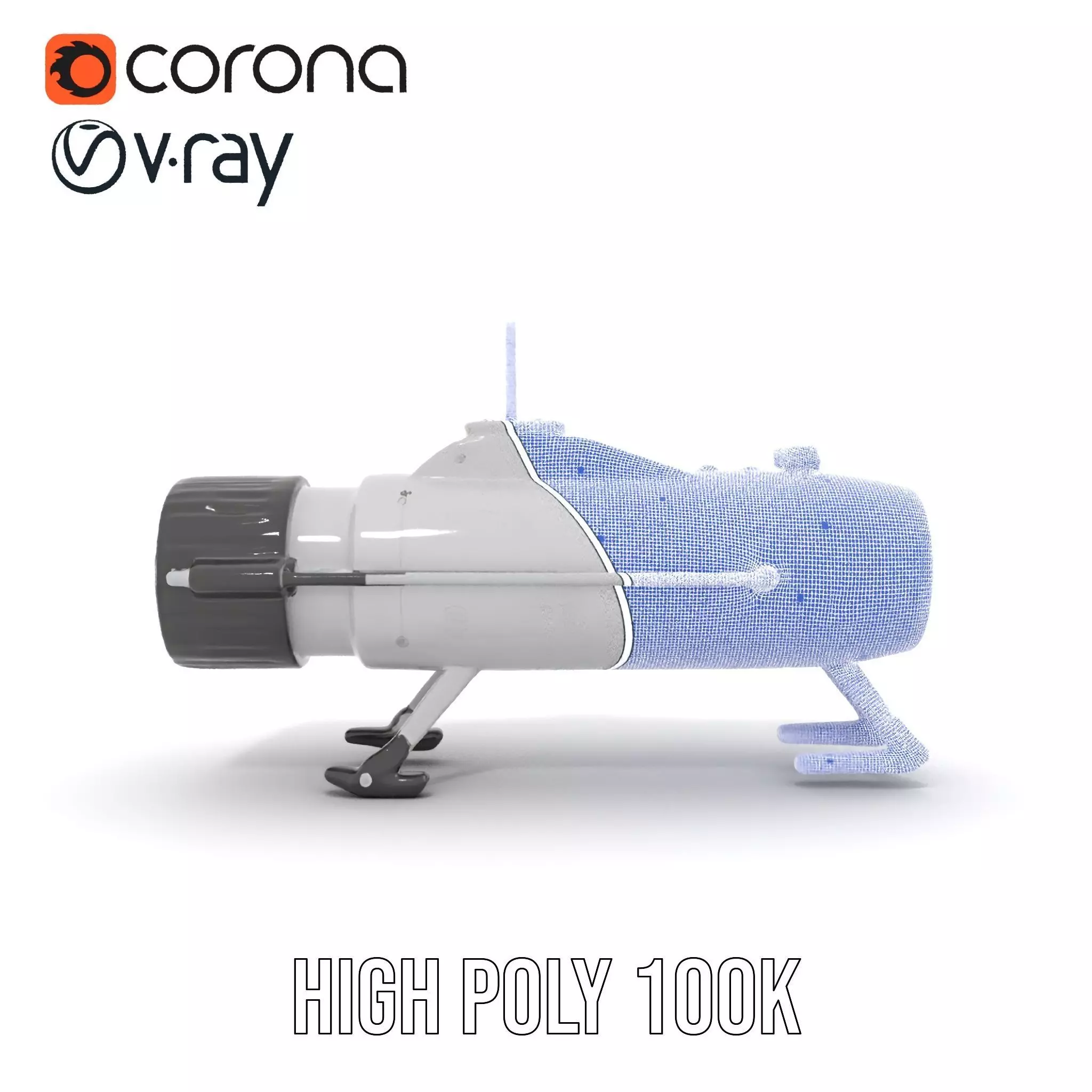 Sleek Silver Drone model pack Low-poly 3D model_34