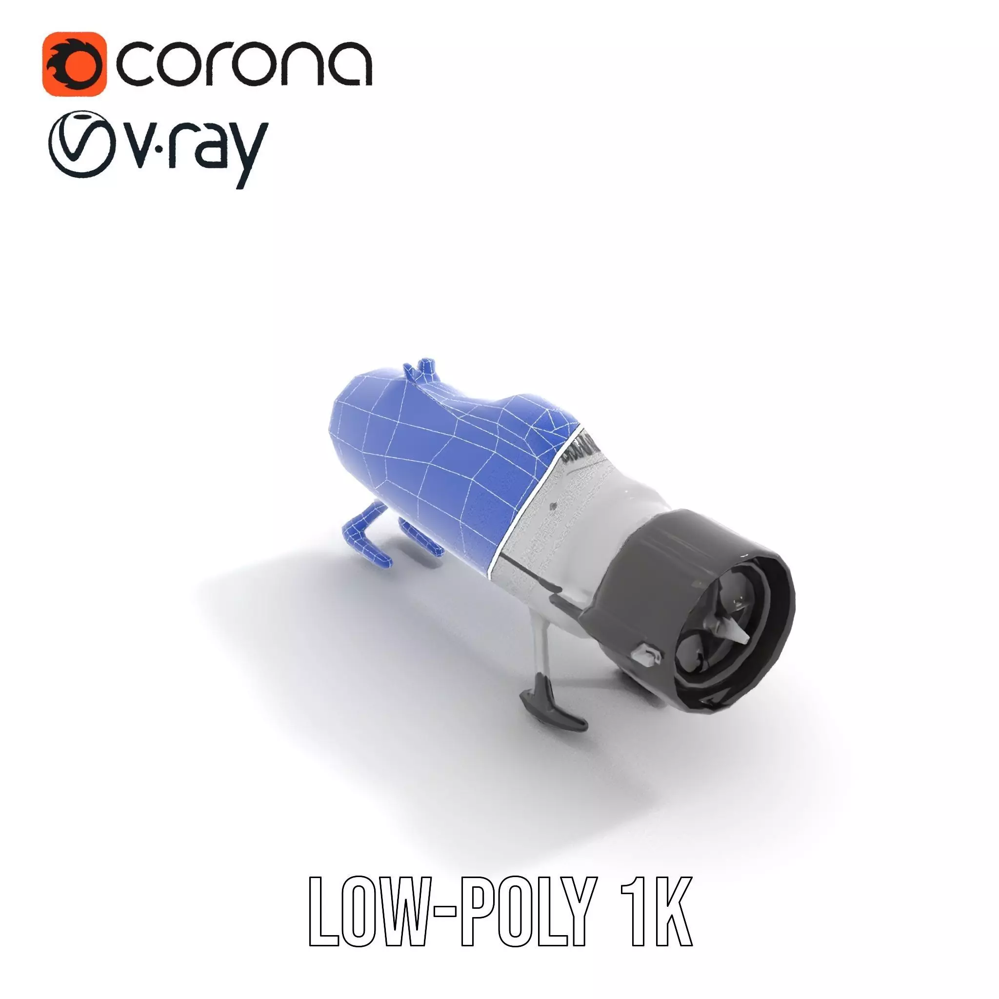 Sleek Silver Drone model pack Low-poly 3D model_23