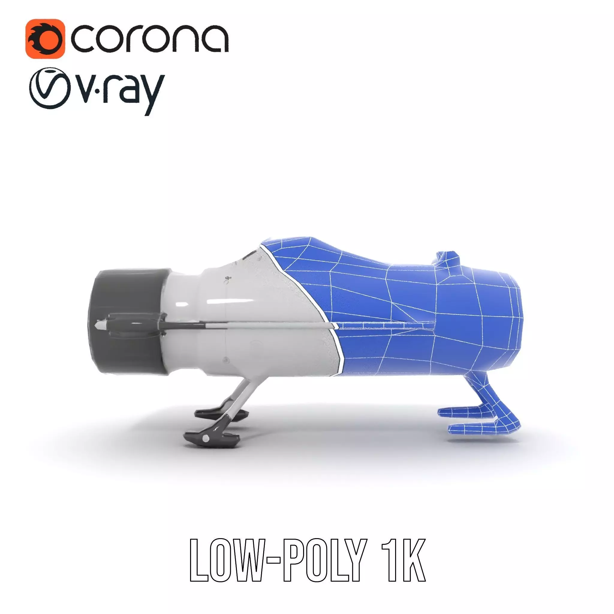 Sleek Silver Drone model pack Low-poly 3D model_20