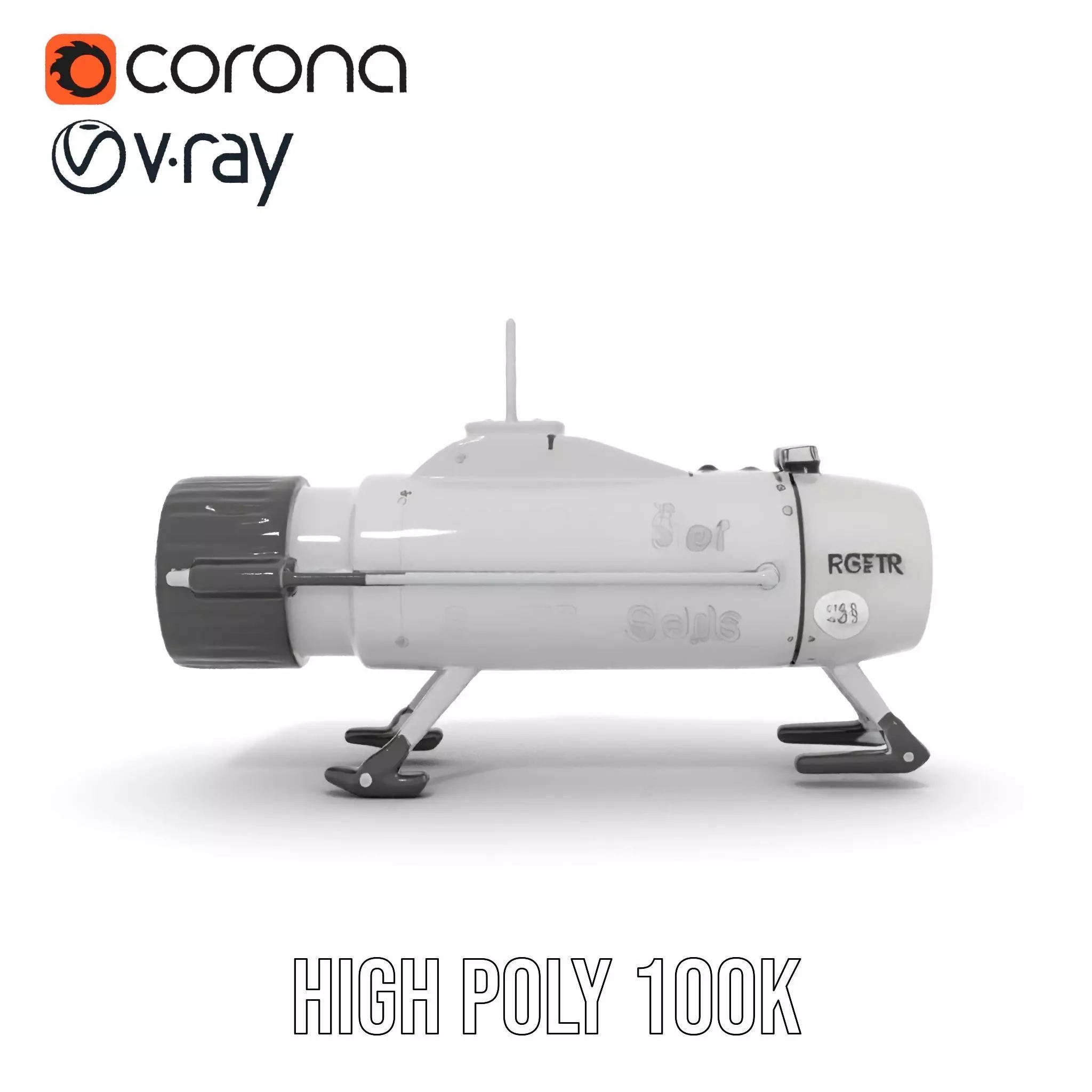 Sleek Silver Drone model pack Low-poly 3D model_18