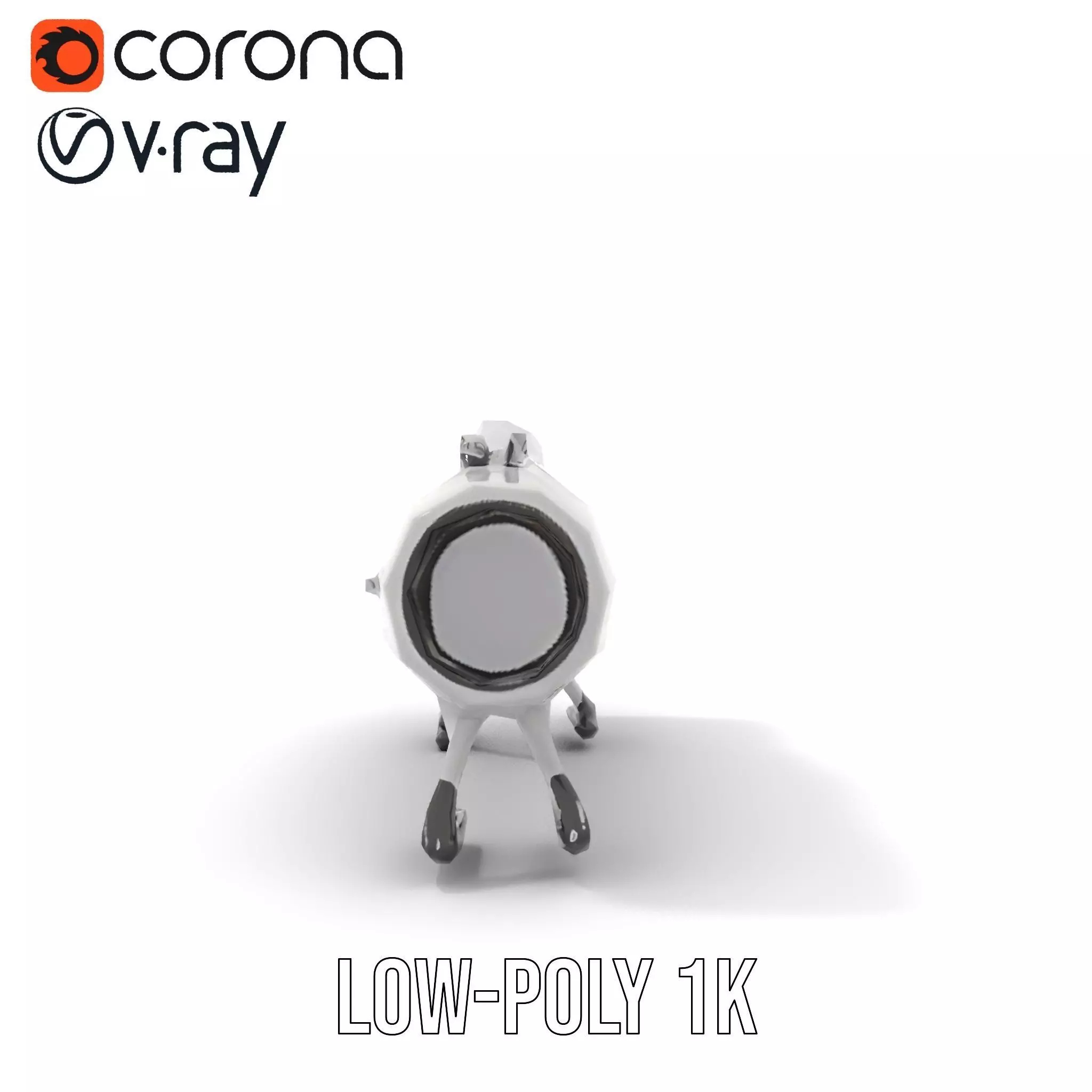 Sleek Silver Drone model pack Low-poly 3D model_26