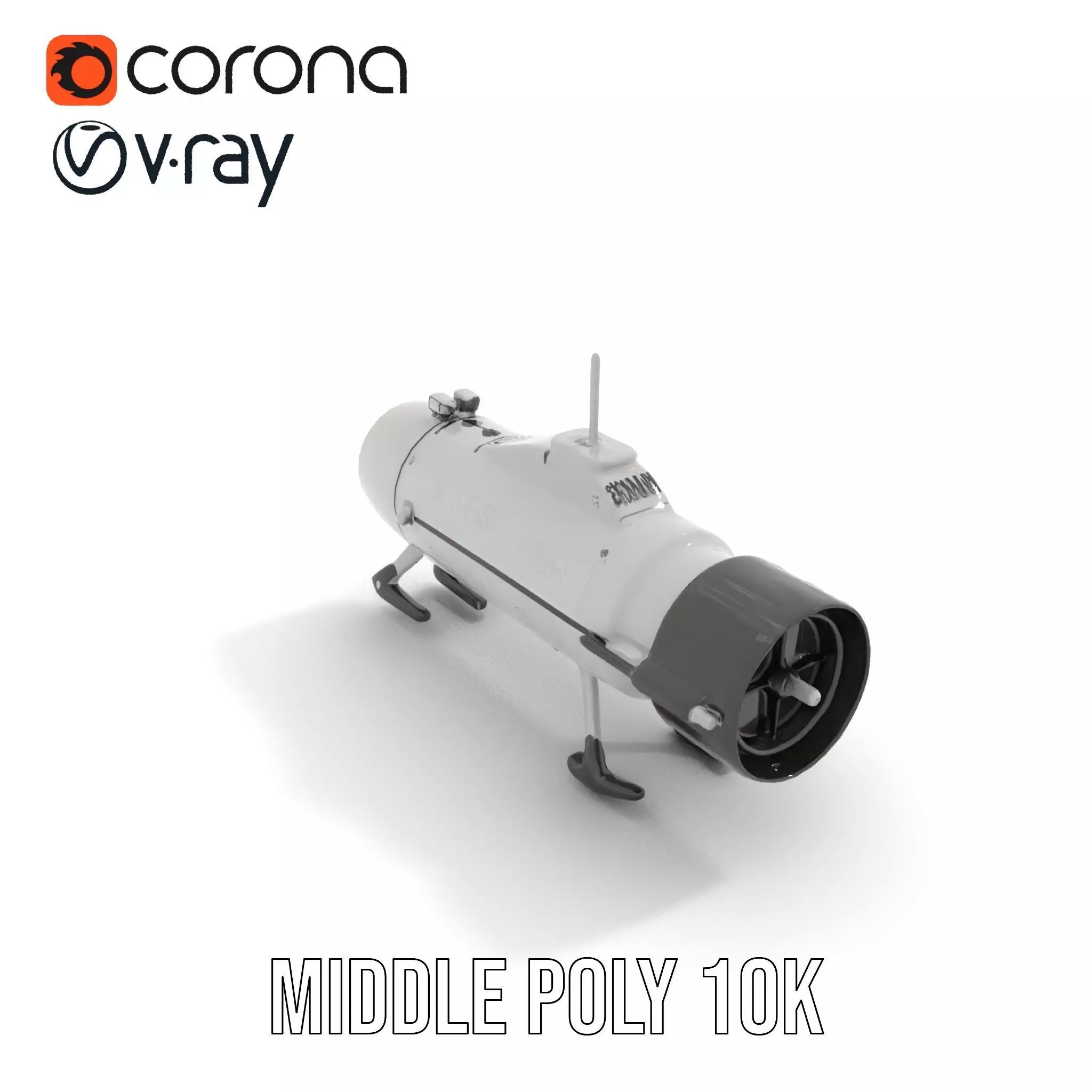 Sleek Silver Drone model pack Low-poly 3D model_19