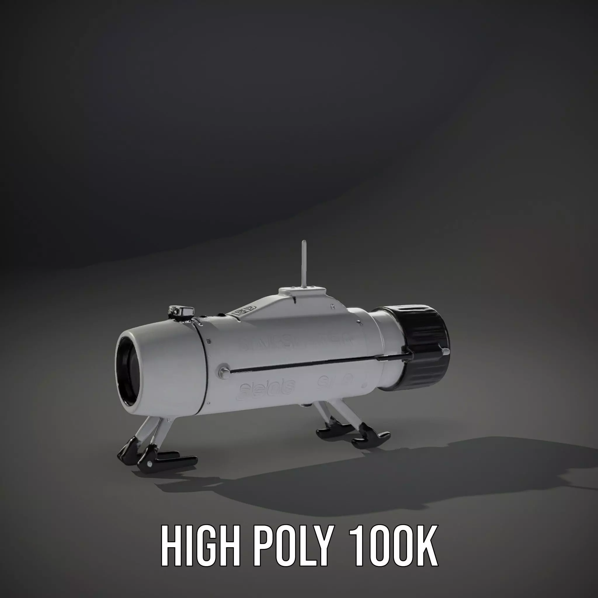 Sleek Silver Drone model pack Low-poly 3D model_8