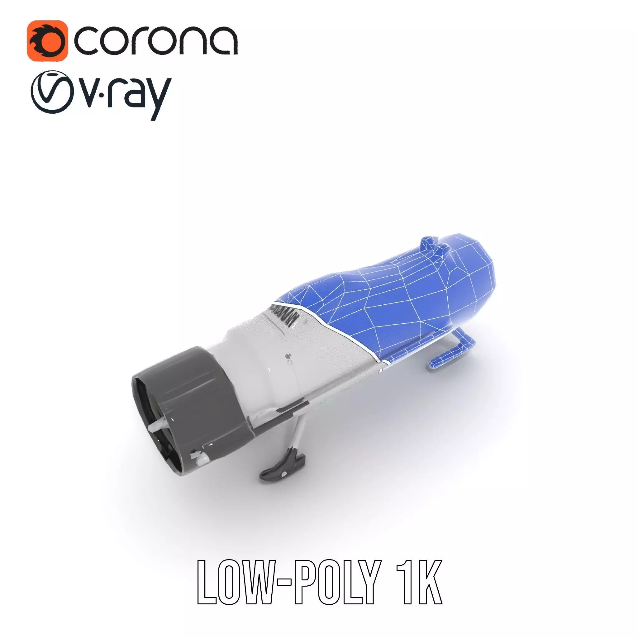 Sleek Silver Drone model pack Low-poly 3D model_14