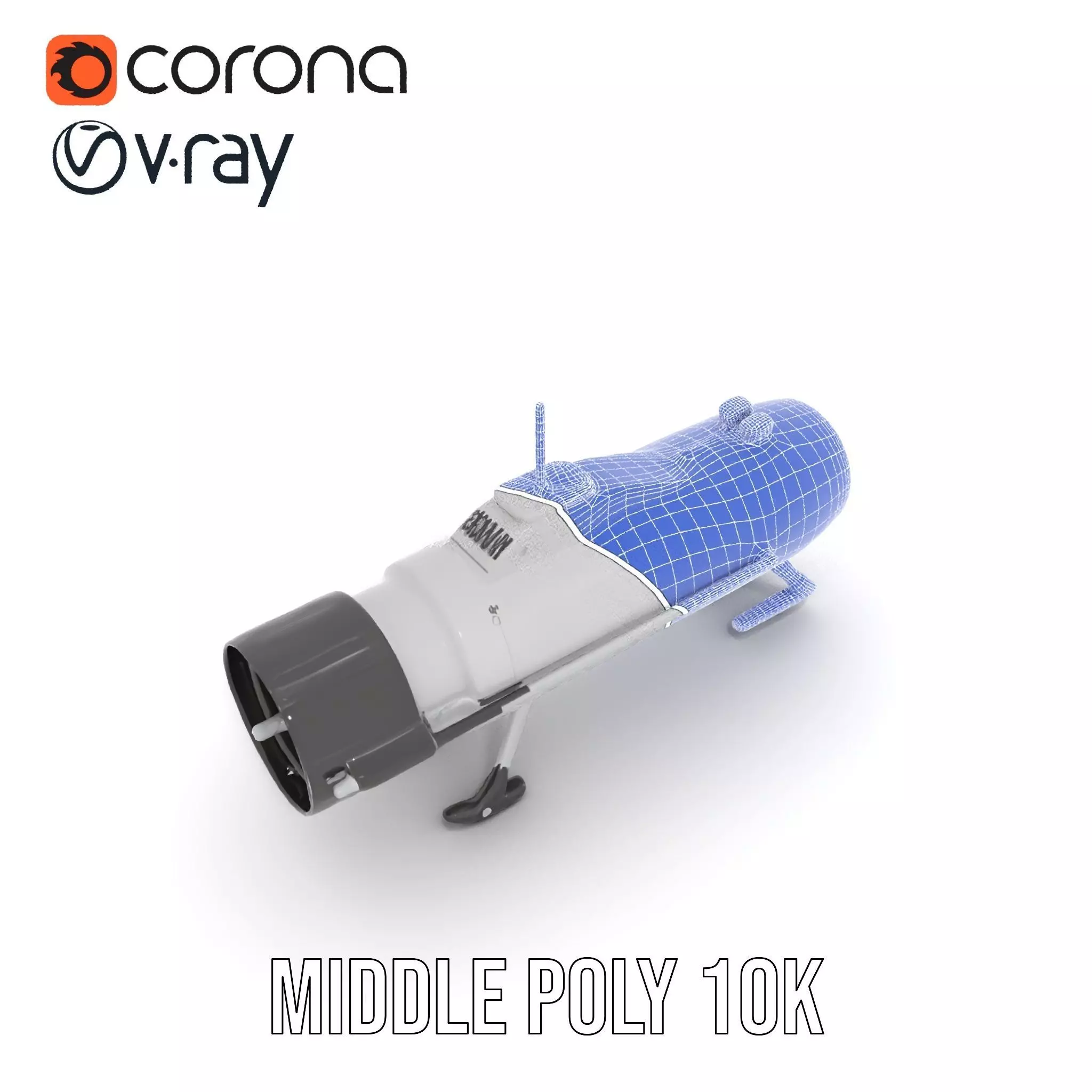 Sleek Silver Drone model pack Low-poly 3D model_30