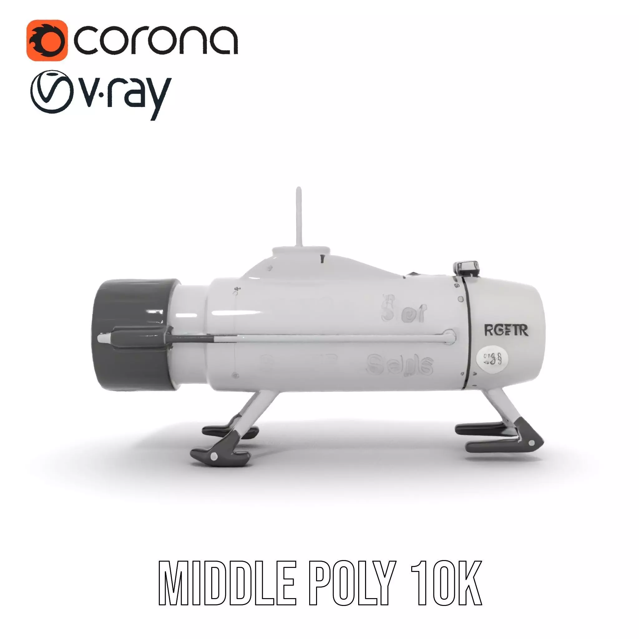 Sleek Silver Drone model pack Low-poly 3D model_5