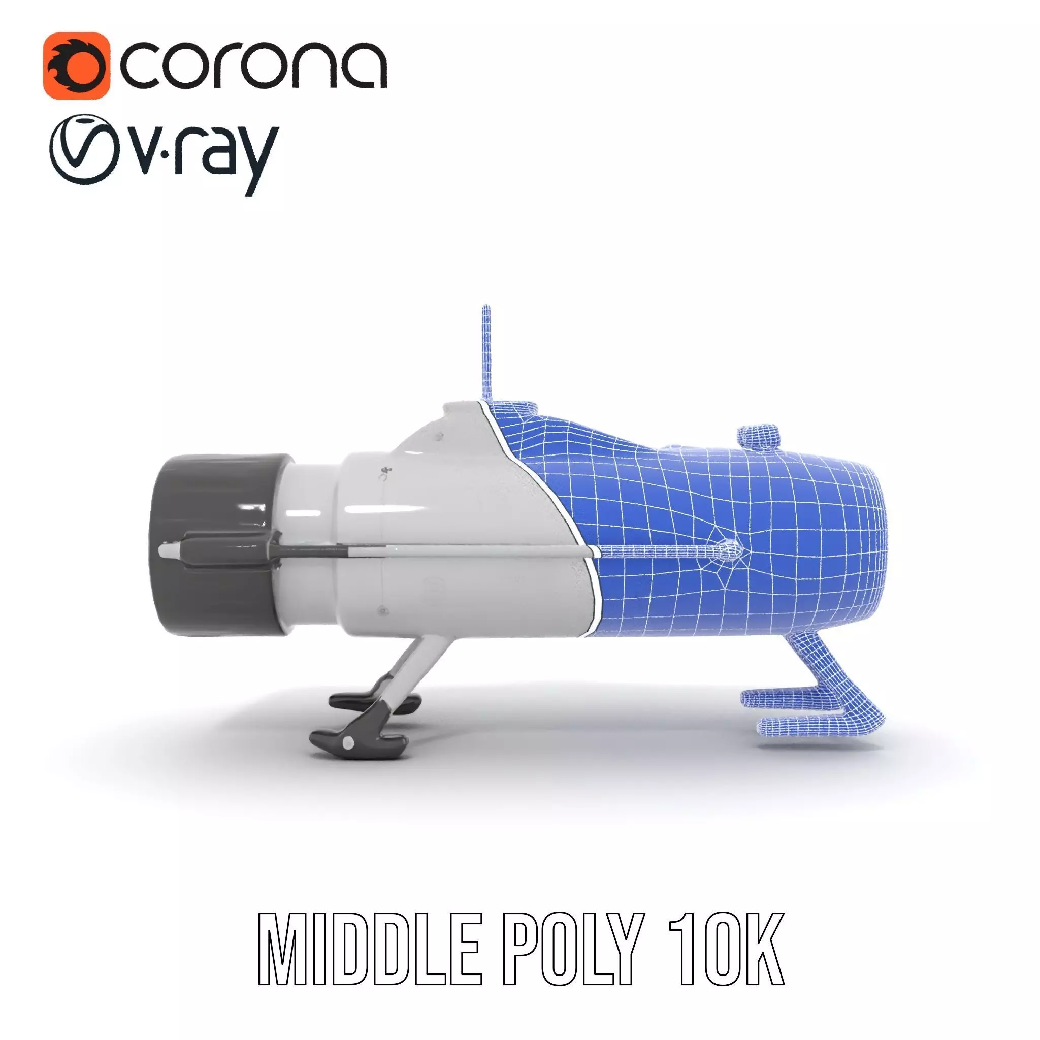 Sleek Silver Drone model pack Low-poly 3D model_25