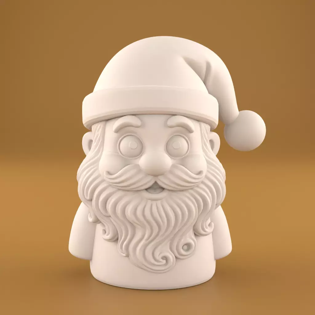 Cute Santa Claus 3D Print STL 3D print model_4