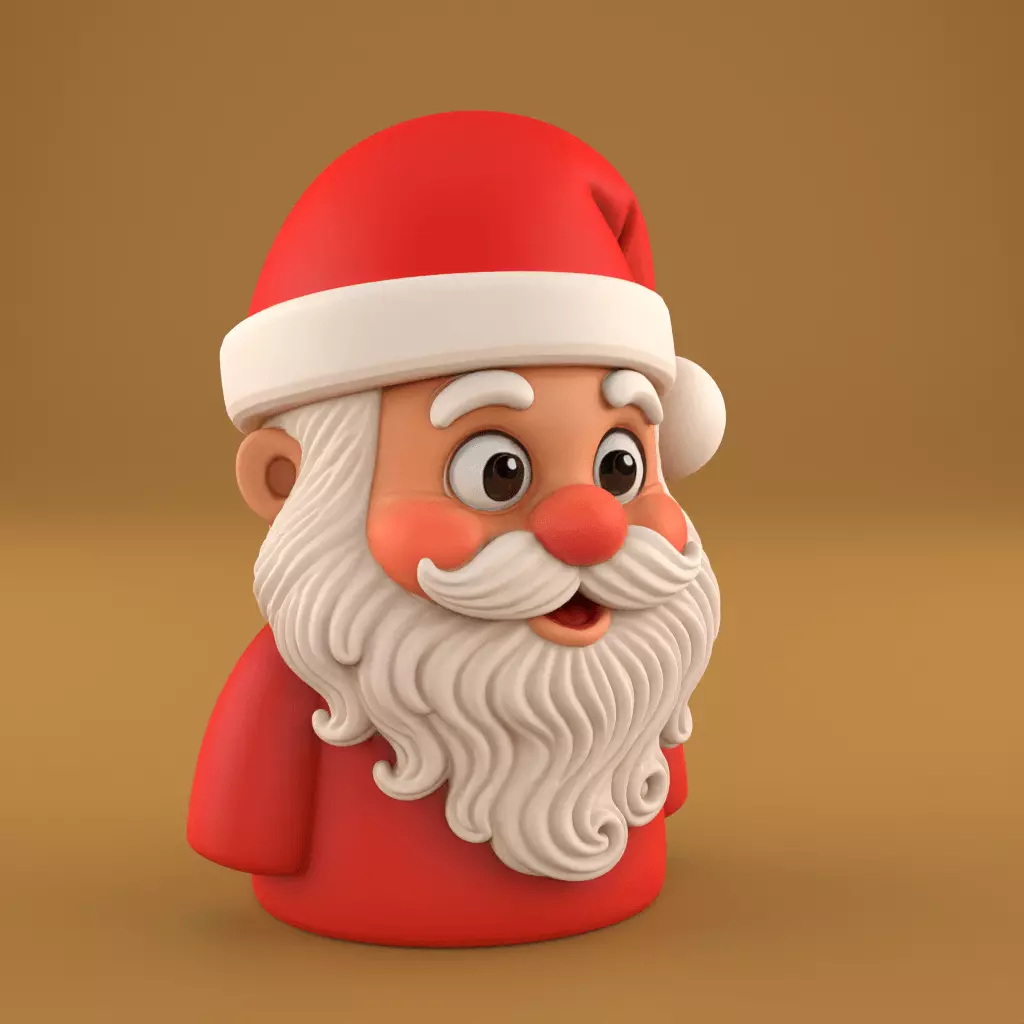 Cute Santa Claus 3D Print STL 3D print model_3
