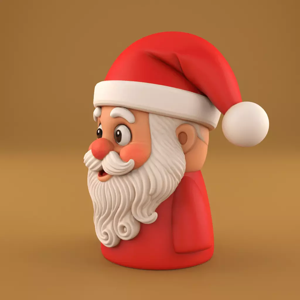 Cute Santa Claus 3D Print STL 3D print model_1
