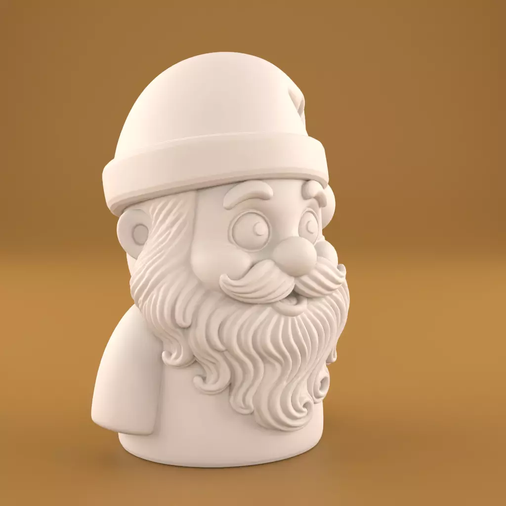 Cute Santa Claus 3D Print STL 3D print model_7