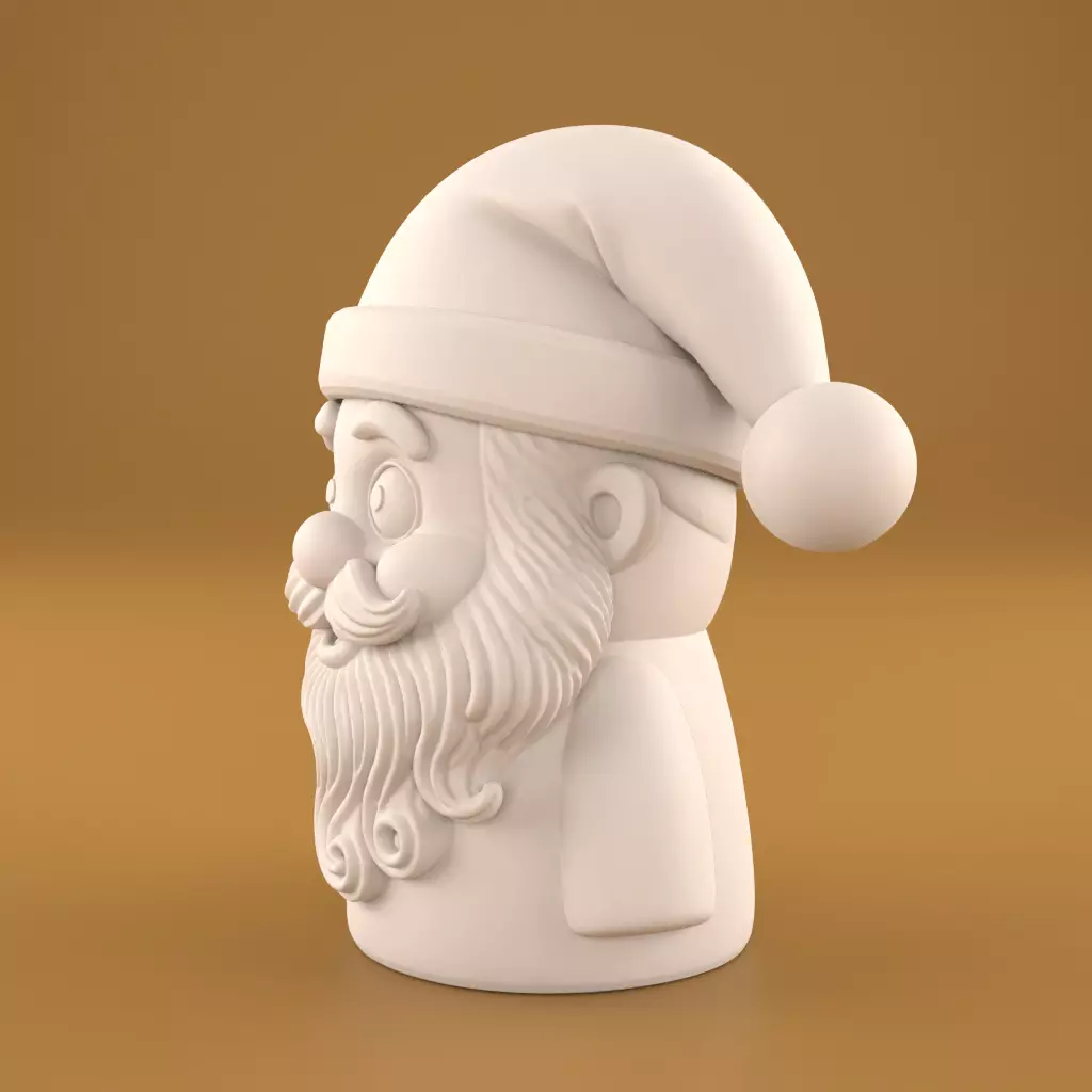 Cute Santa Claus 3D Print STL 3D print model_5