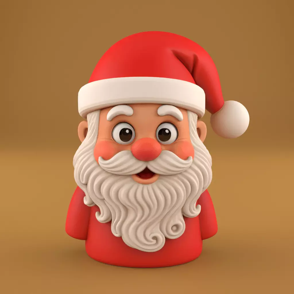 Cute Santa Claus 3D Print STL 3D print model_0