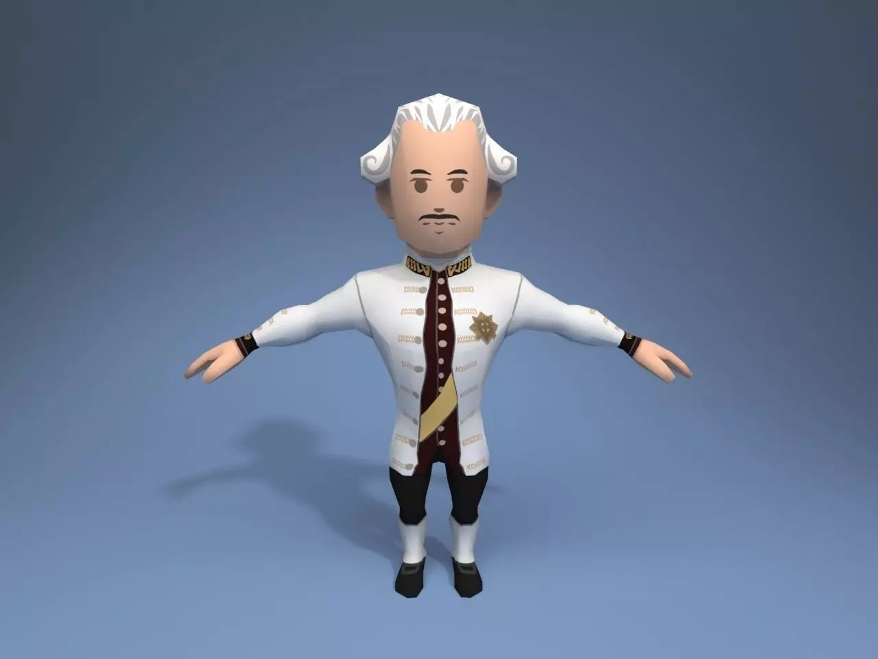 Medieval character baron 3 Low-poly 3D model_0