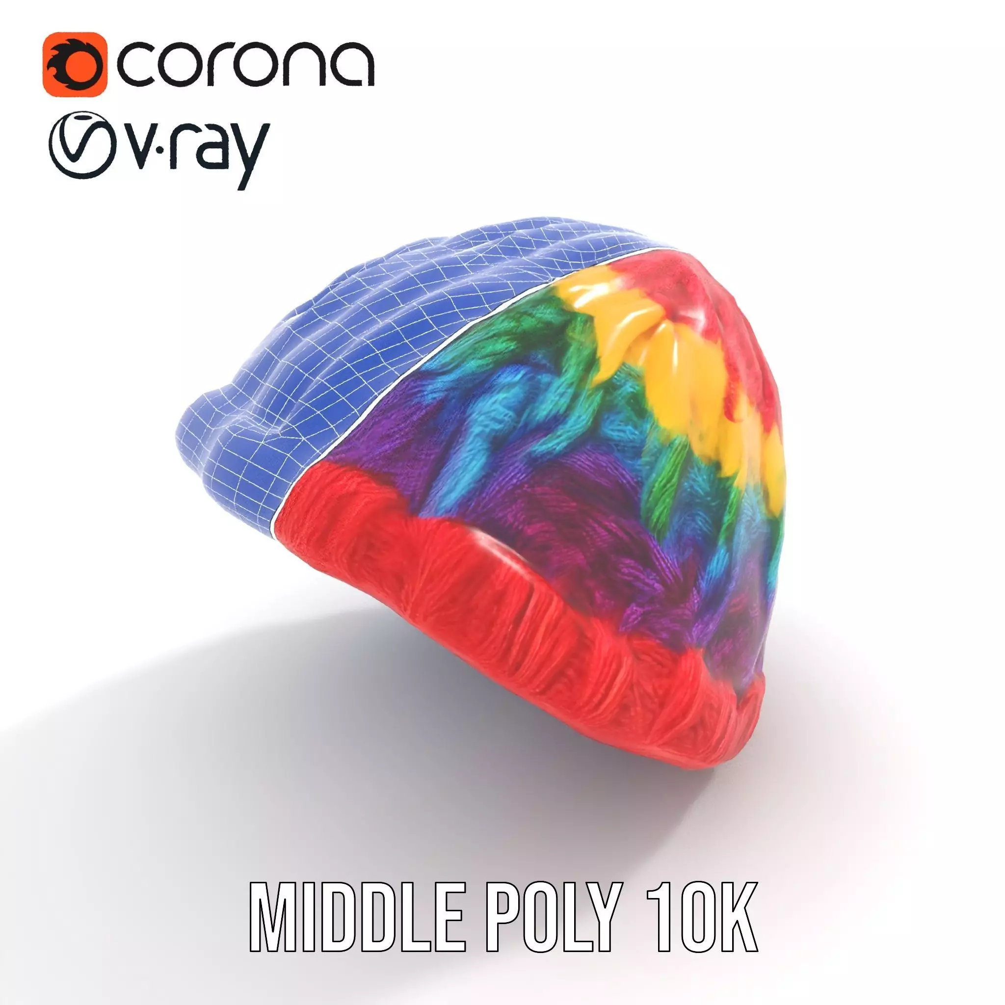 Rainbow Knit Beanie model pack Low-poly 3D model_18