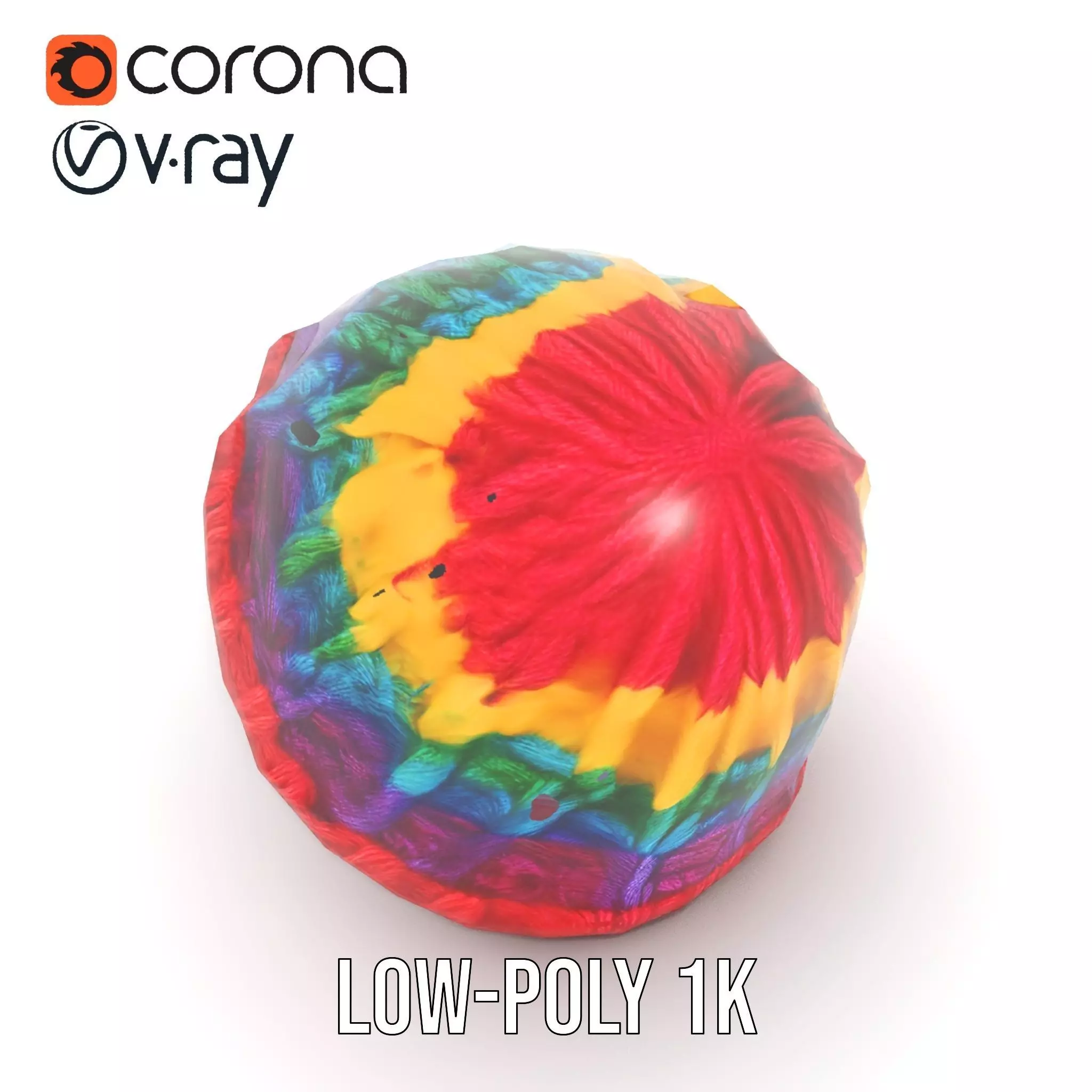 Rainbow Knit Beanie model pack Low-poly 3D model_12