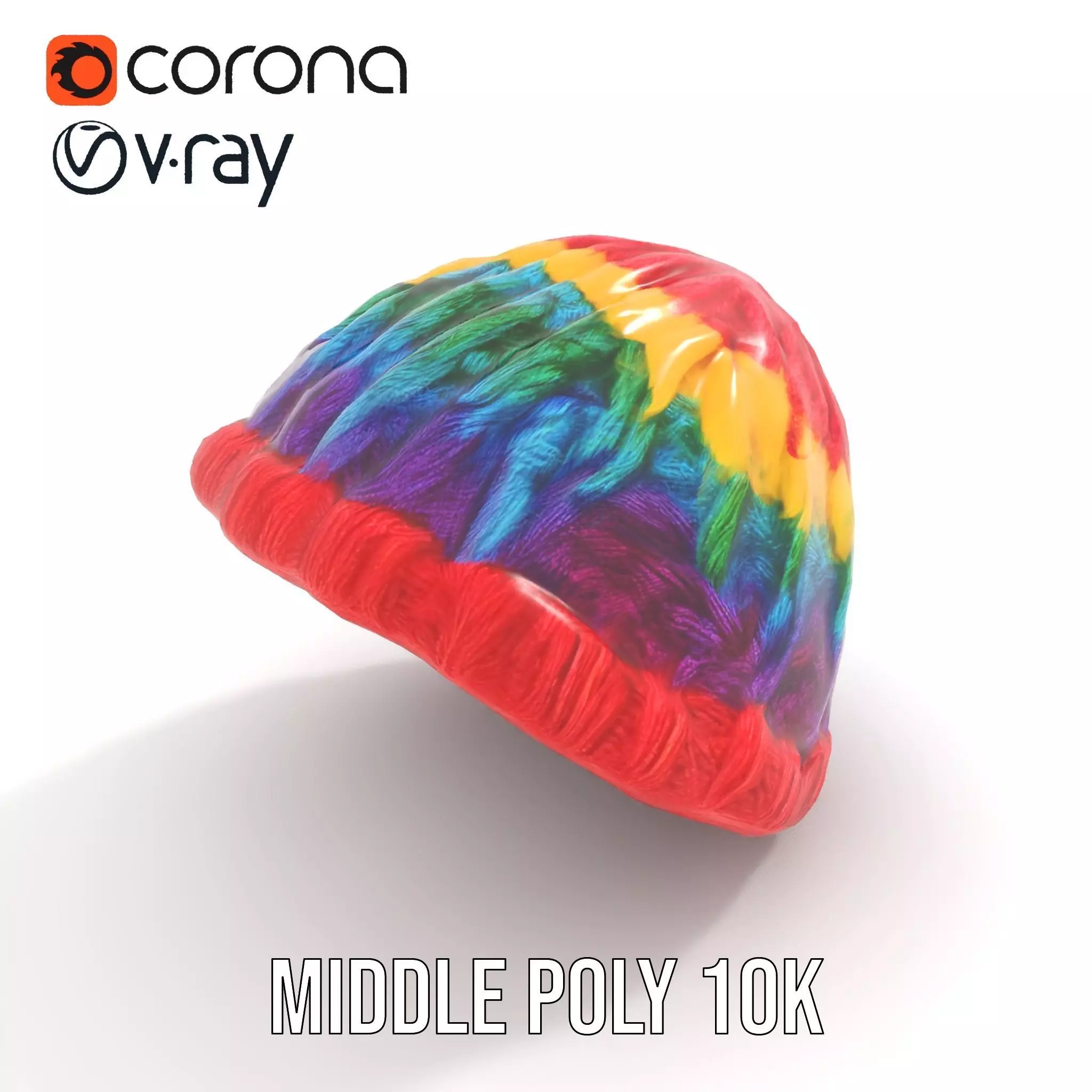 Rainbow Knit Beanie model pack Low-poly 3D model_15