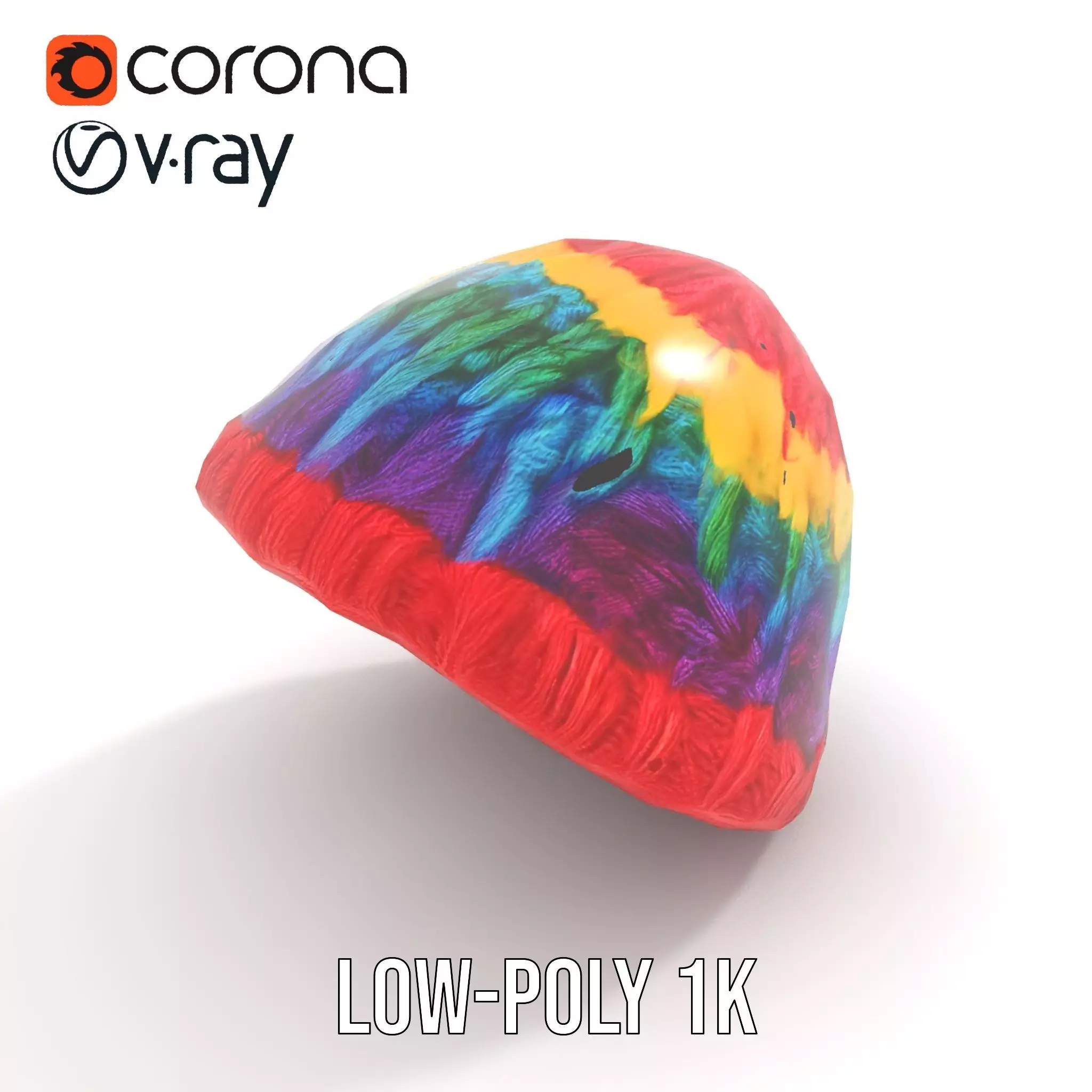 Rainbow Knit Beanie model pack Low-poly 3D model_14