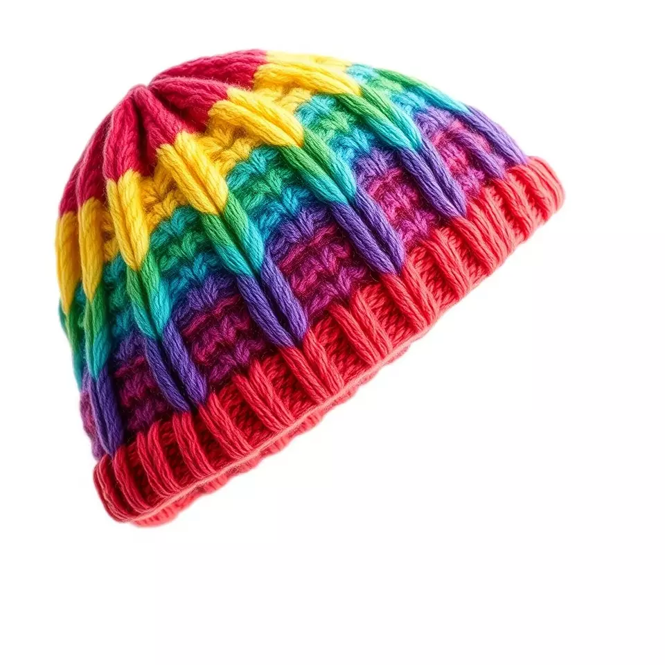 Rainbow Knit Beanie model pack Low-poly 3D model_2