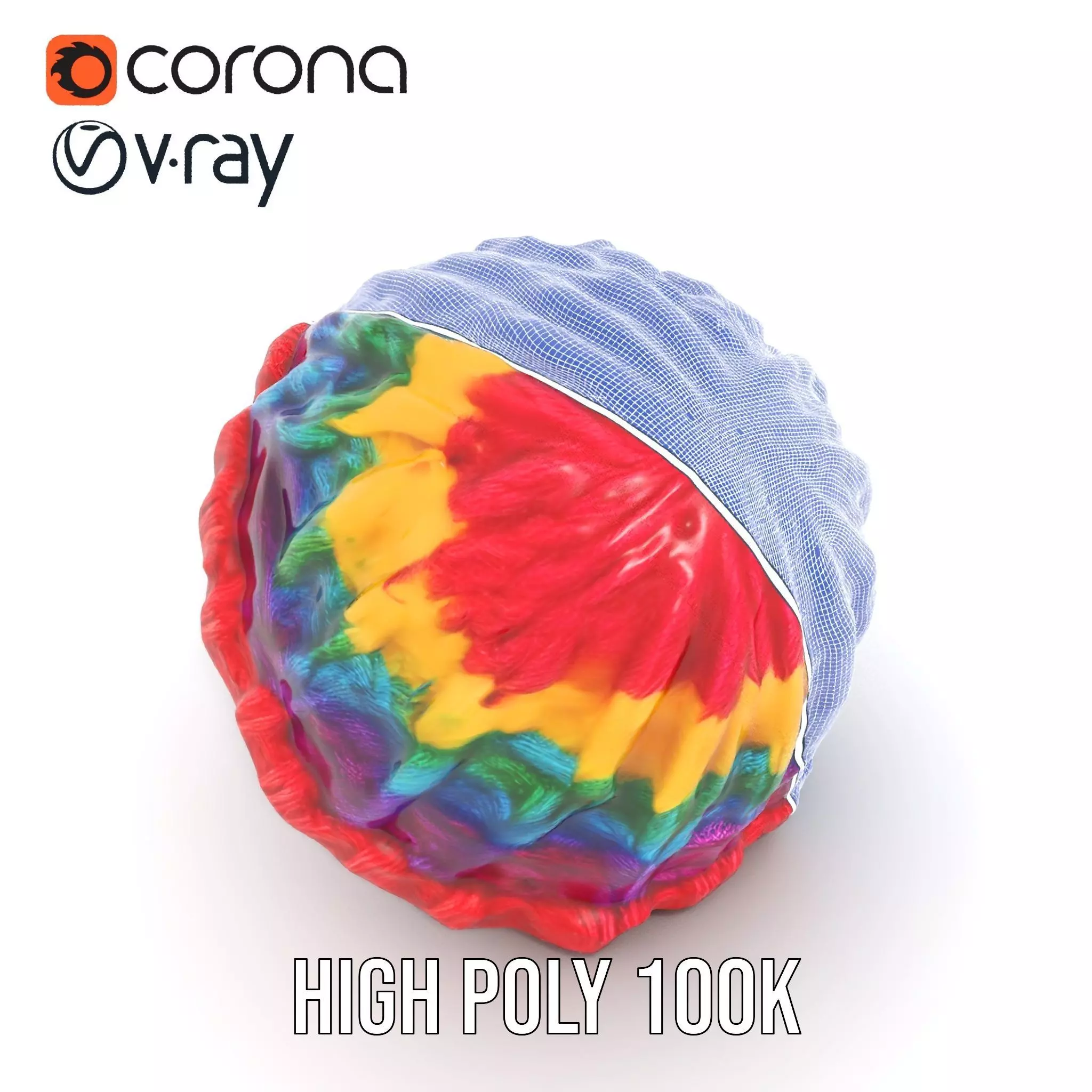 Rainbow Knit Beanie model pack Low-poly 3D model_32