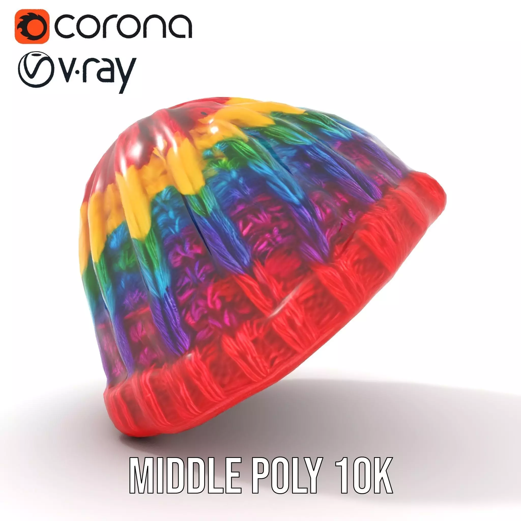 Rainbow Knit Beanie model pack Low-poly 3D model_13