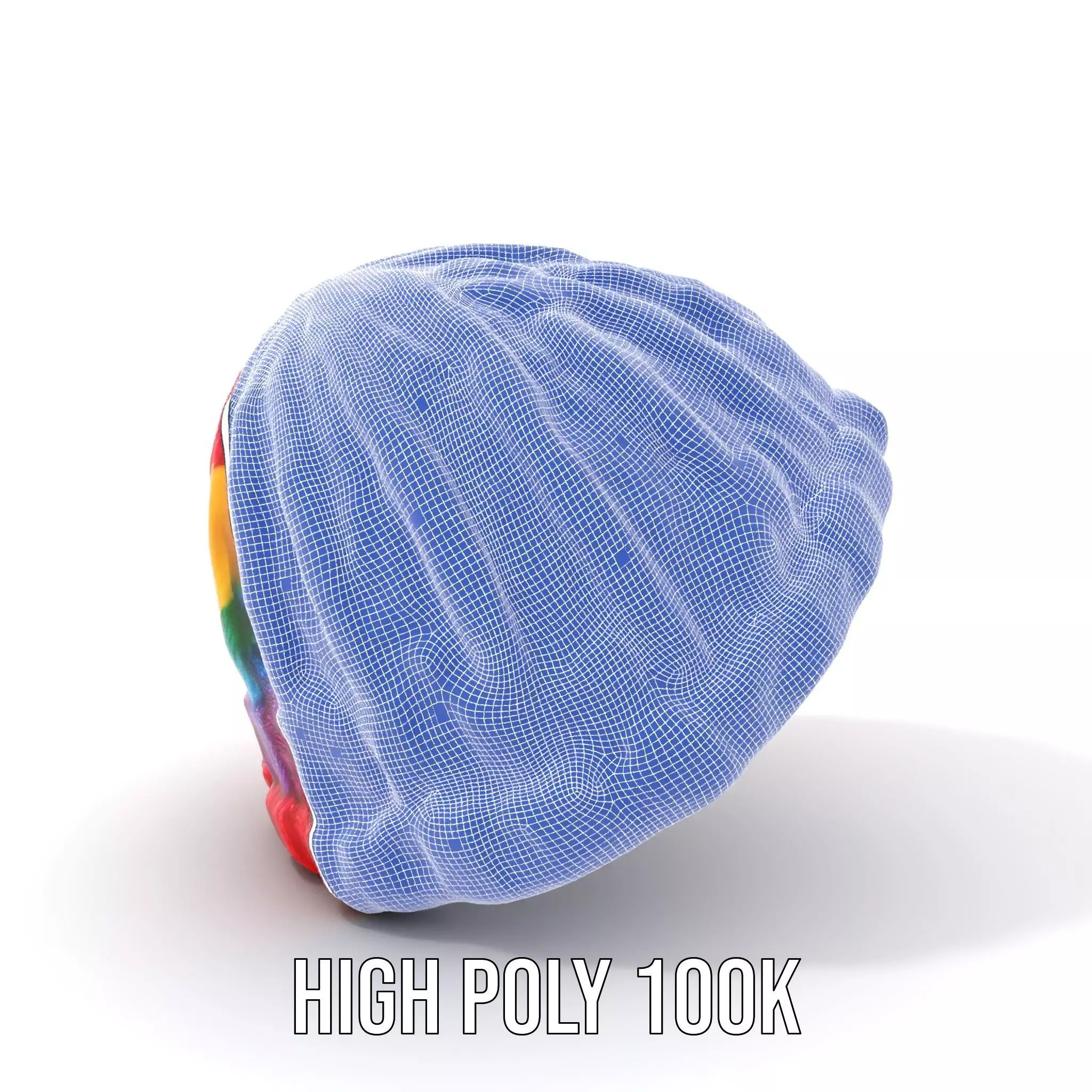 Rainbow Knit Beanie model pack Low-poly 3D model_4