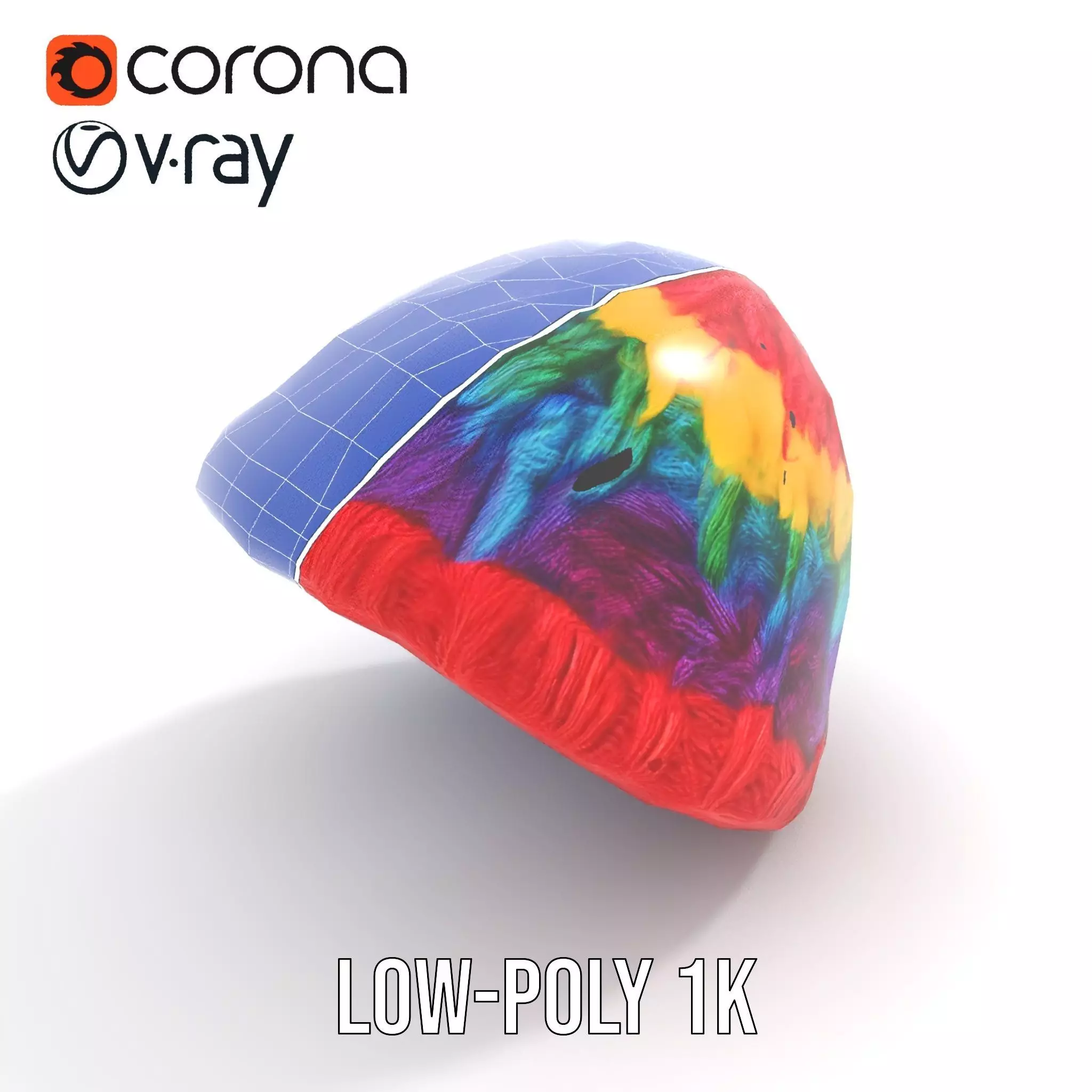 Rainbow Knit Beanie model pack Low-poly 3D model_24