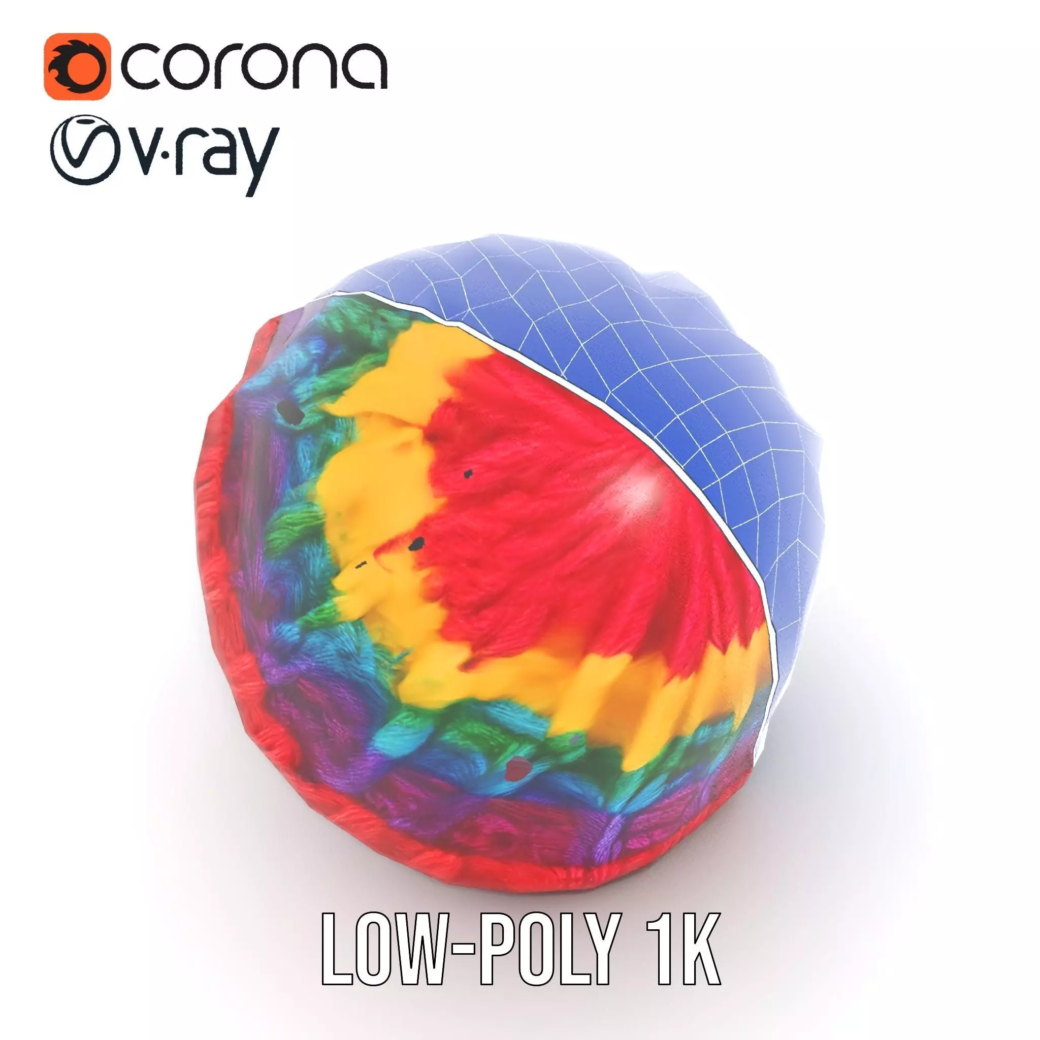 Rainbow Knit Beanie model pack Low-poly 3D model_27